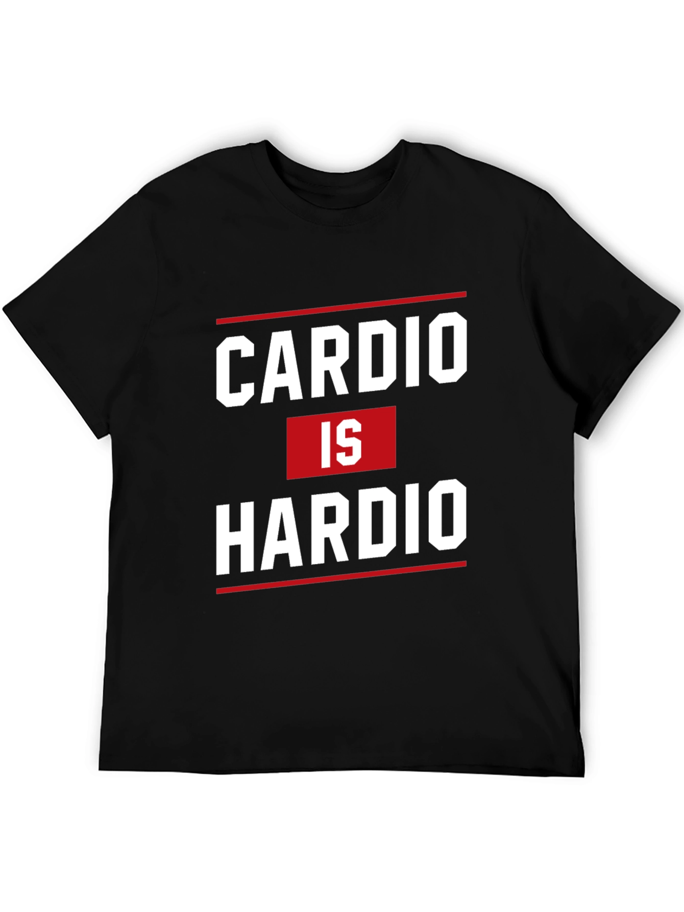 Camiseta Negra Cardio is Hardio para Gimnasio