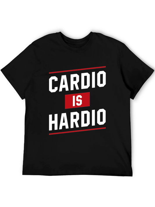 Camiseta Negra Cardio is Hardio para Gimnasio