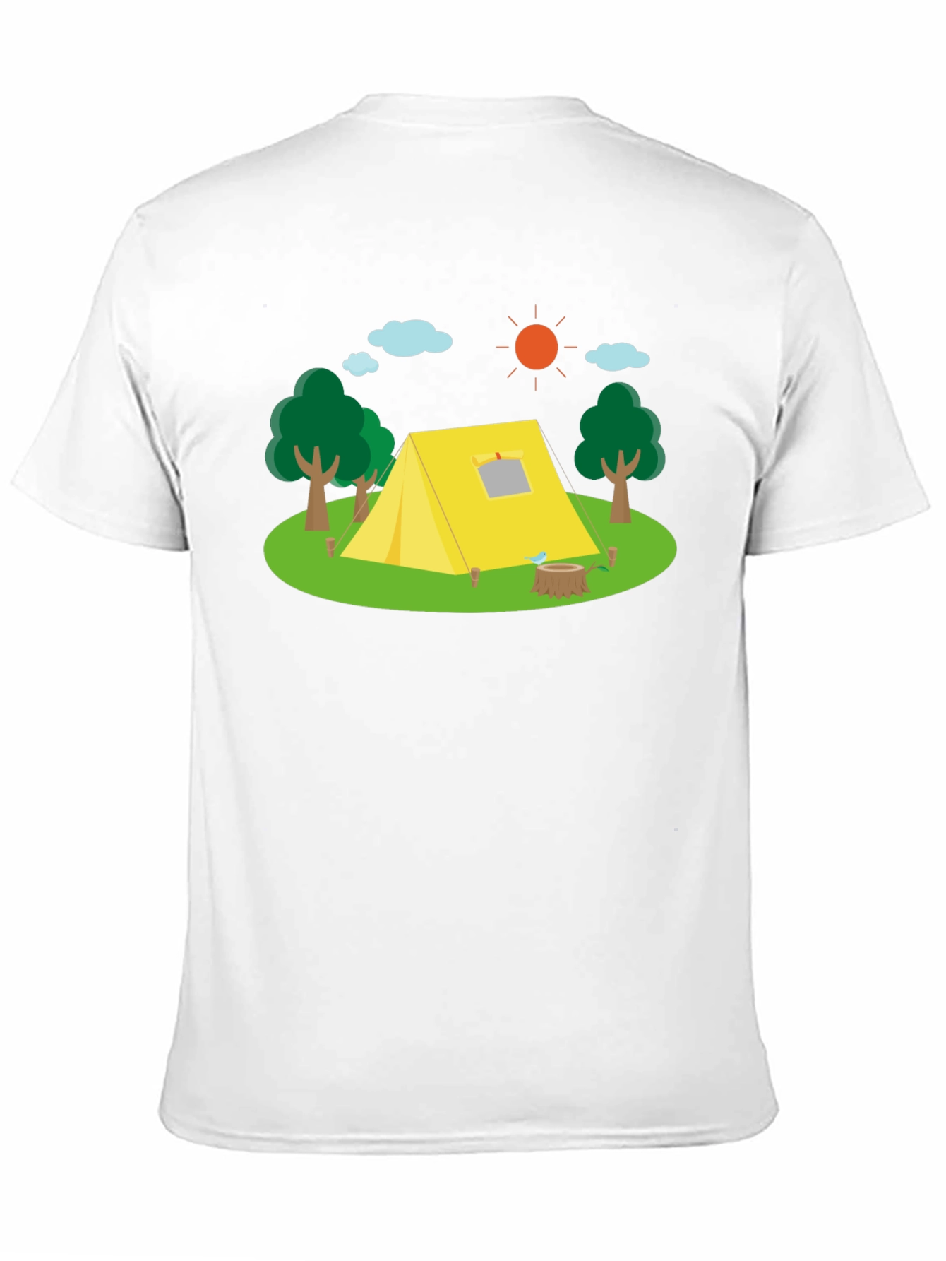 Camiseta Negra con Estampado de Camping