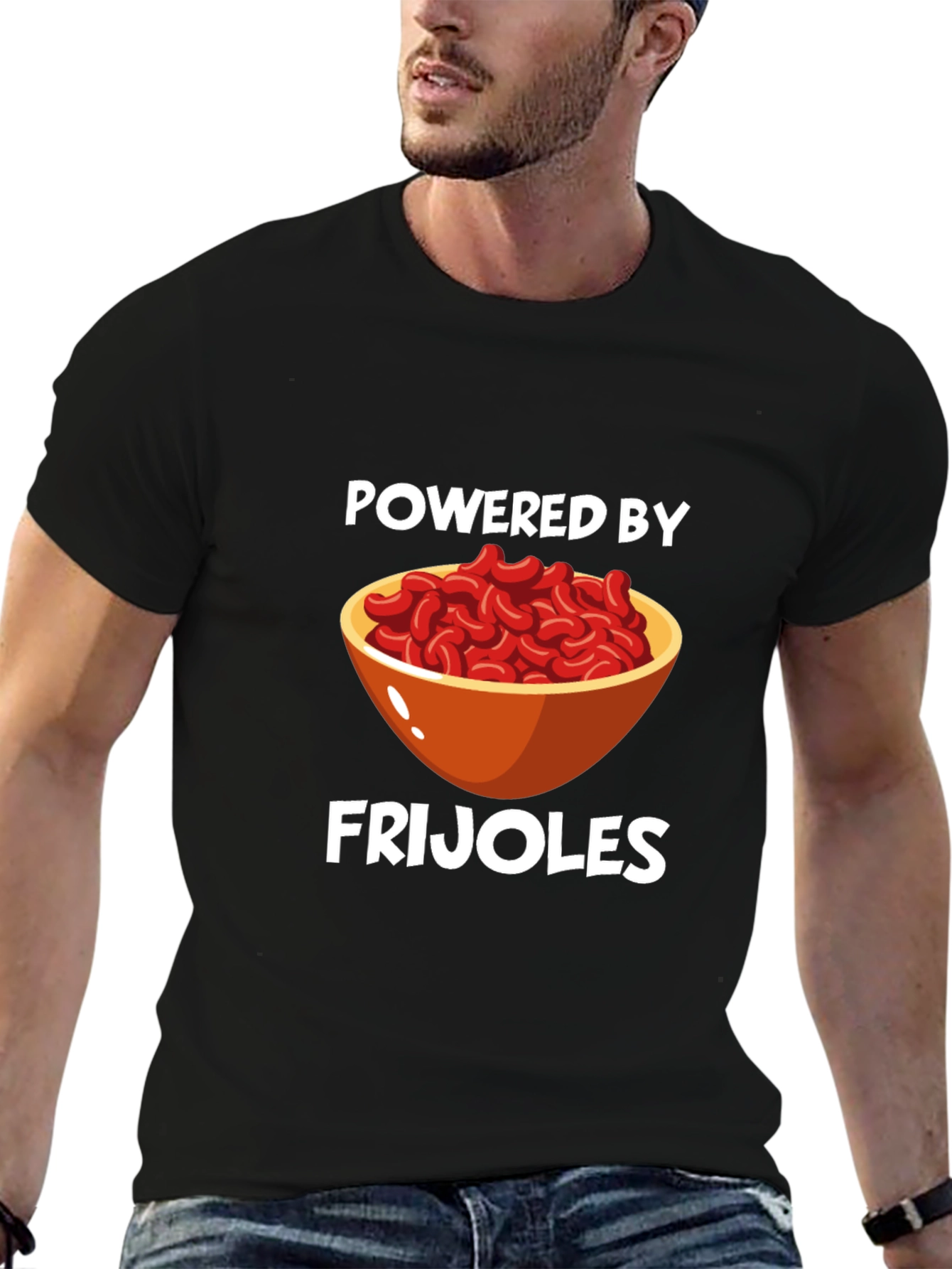 Camiseta Negra: ¡Energía de Frijoles!