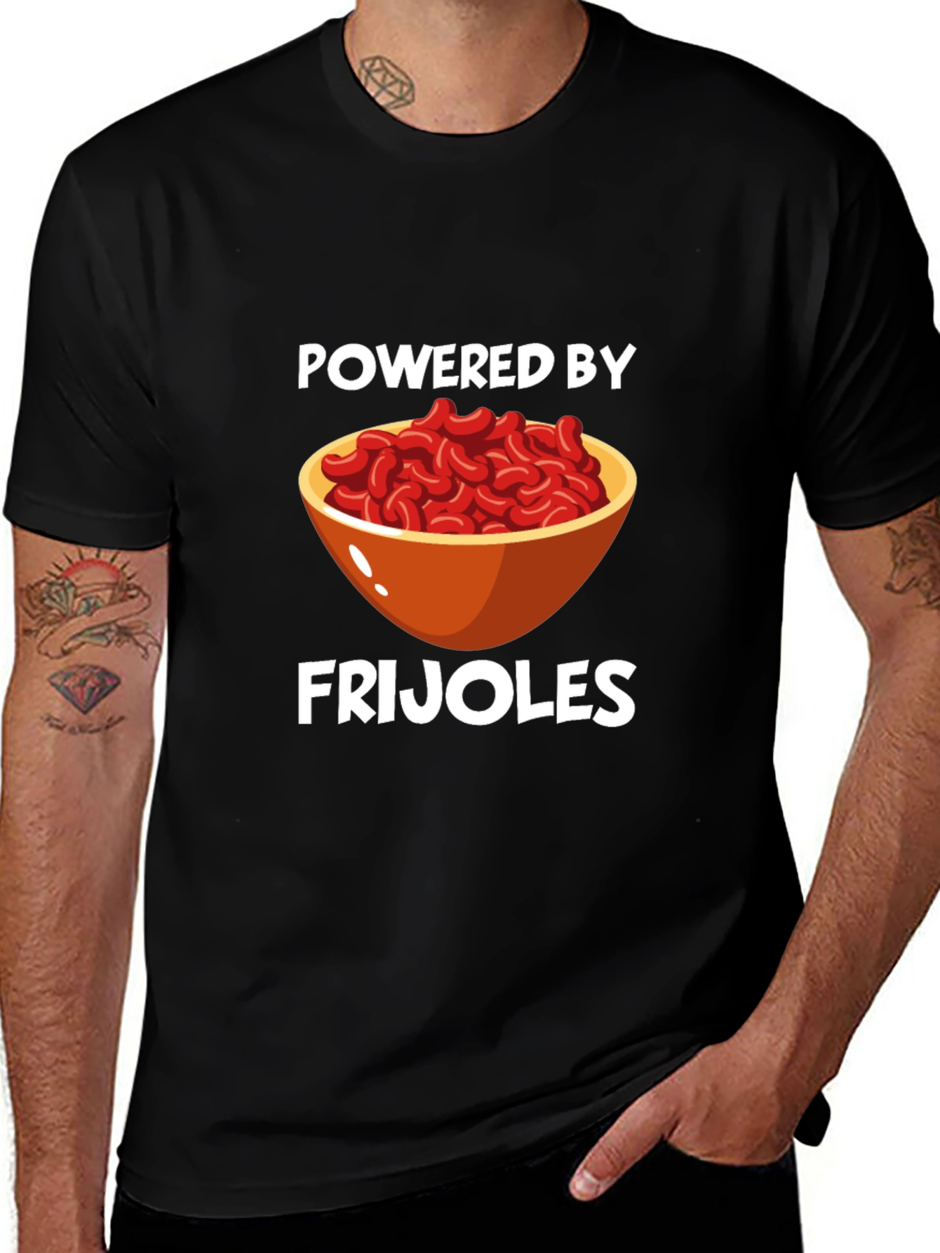 Camiseta Negra: ¡Energía de Frijoles!