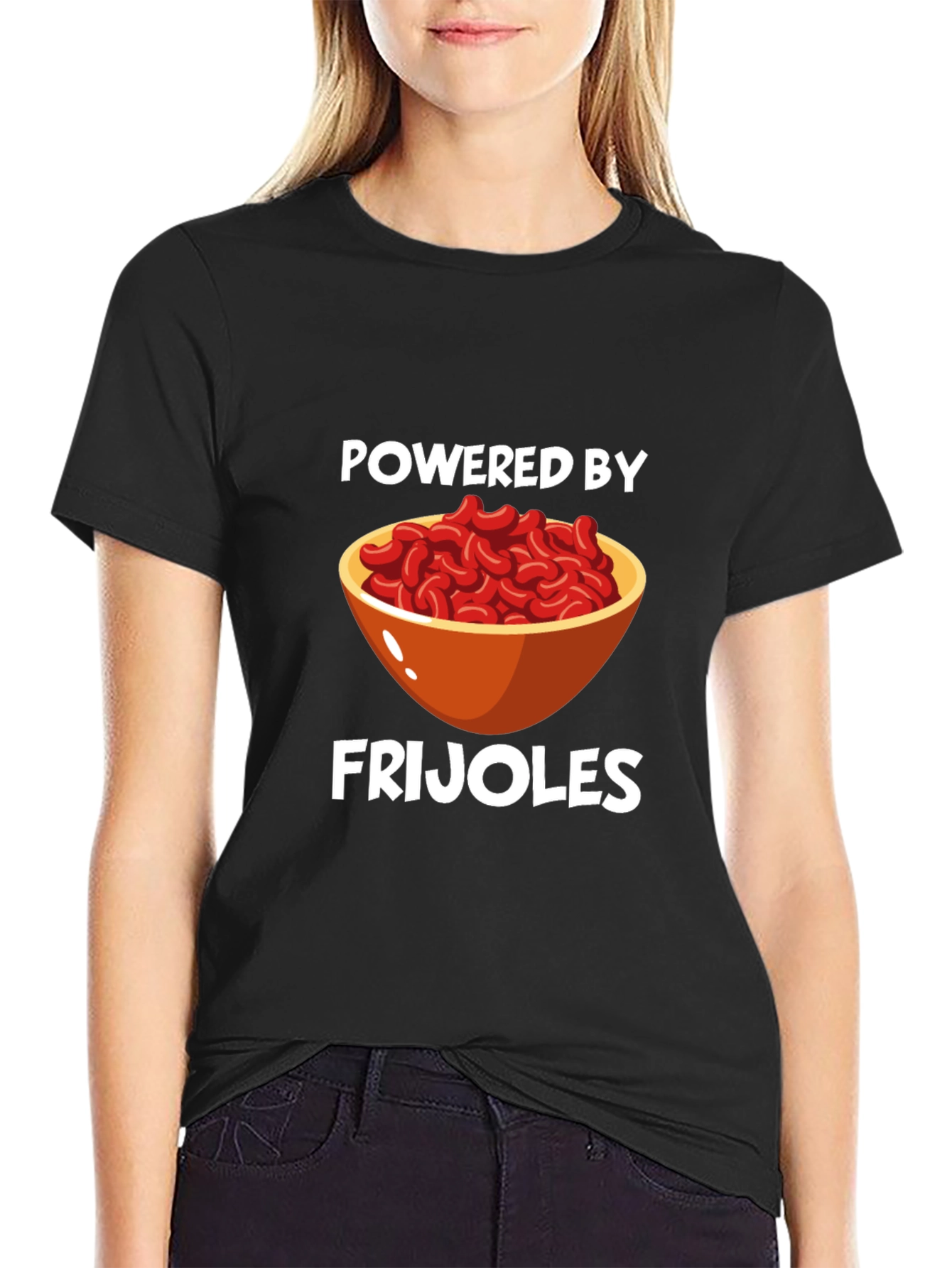 Camiseta Negra: ¡Energía de Frijoles!