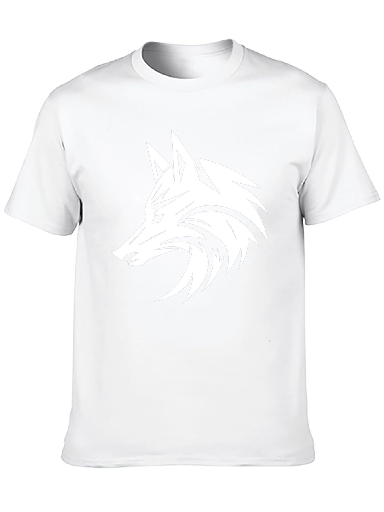 Camiseta Negra con Diseño de Lobo Estilizado