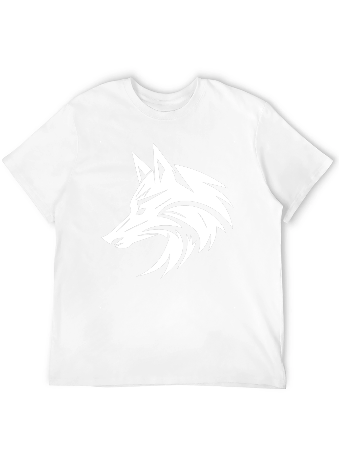 Camiseta Negra con Diseño de Lobo Estilizado
