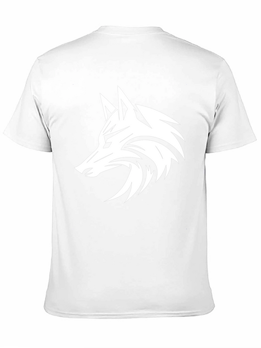 Camiseta Negra con Diseño de Lobo Estilizado