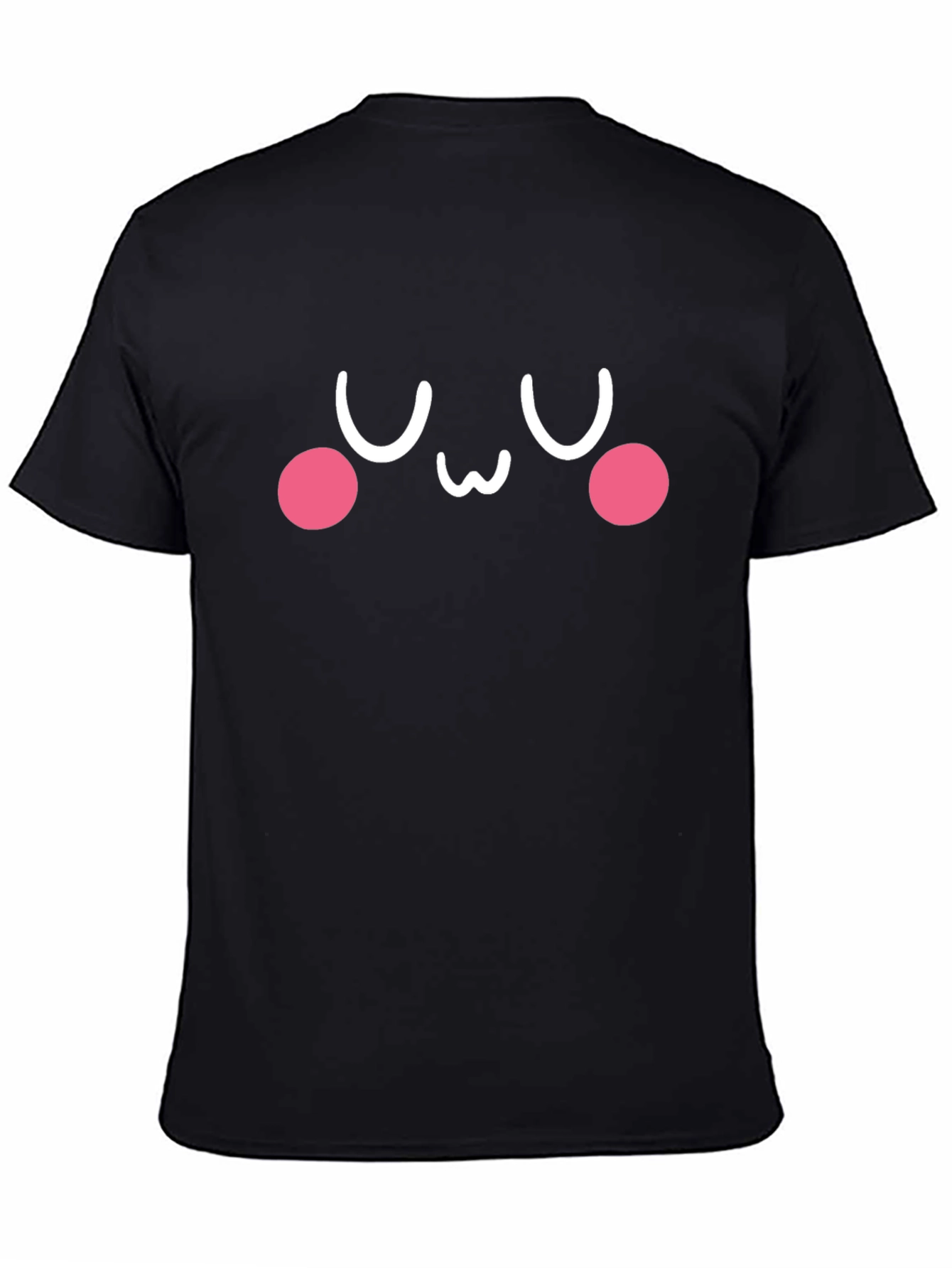 Camiseta Negra con Diseño Kawaii Emoticon