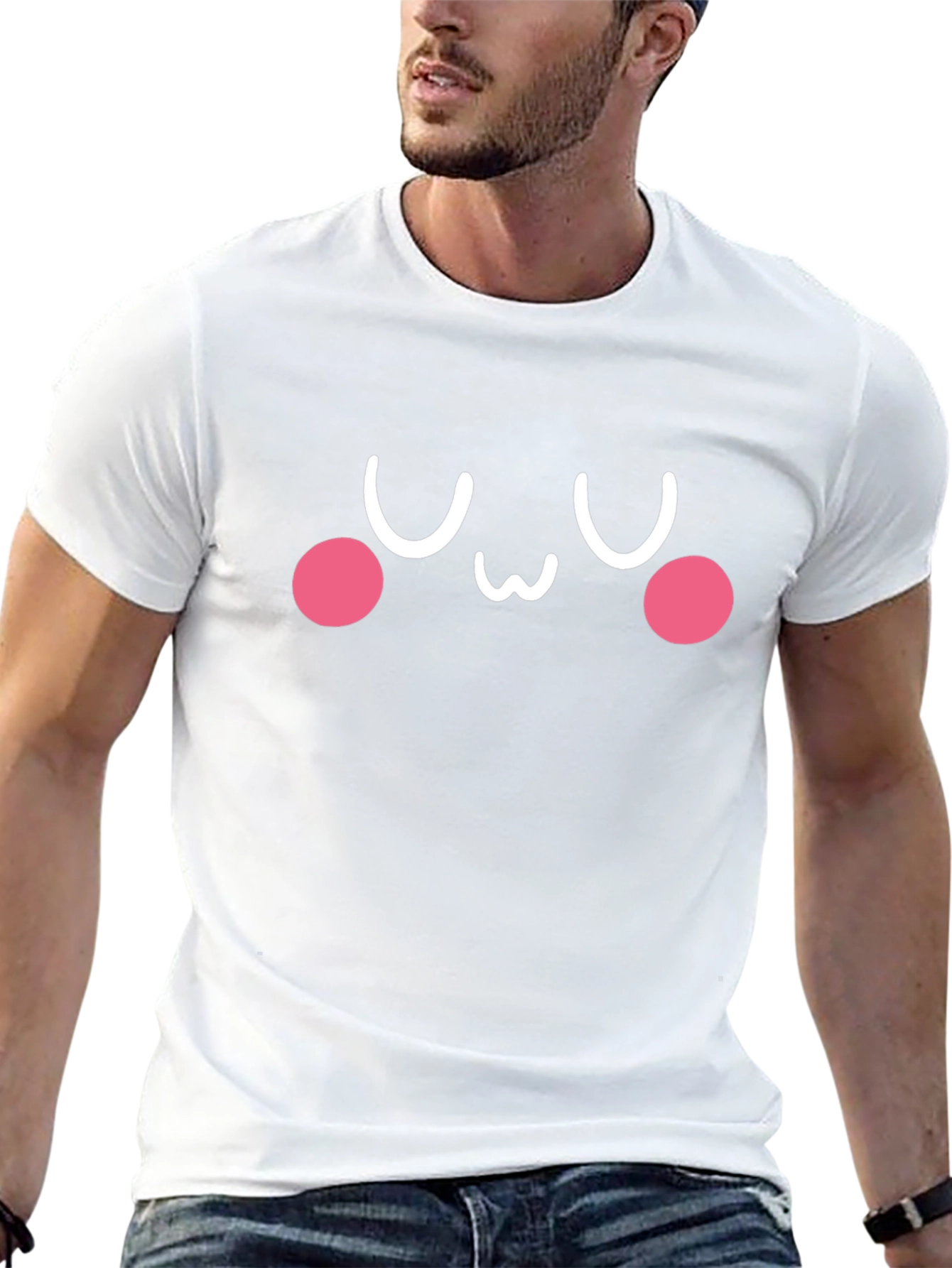 Camiseta Negra con Diseño Kawaii Emoticon