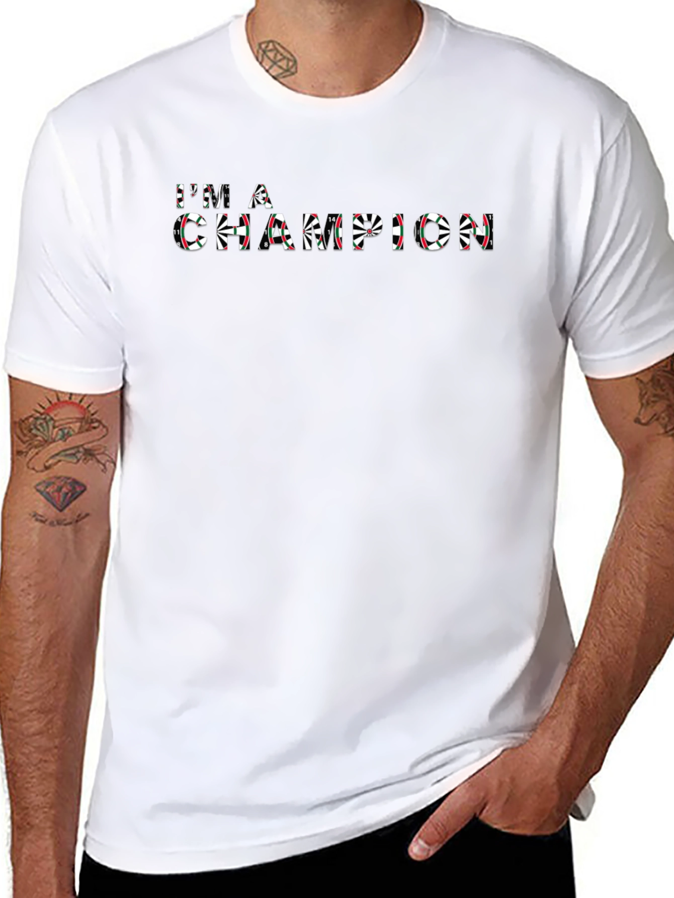 Camiseta Negra Soy un Campeón de Dardos
