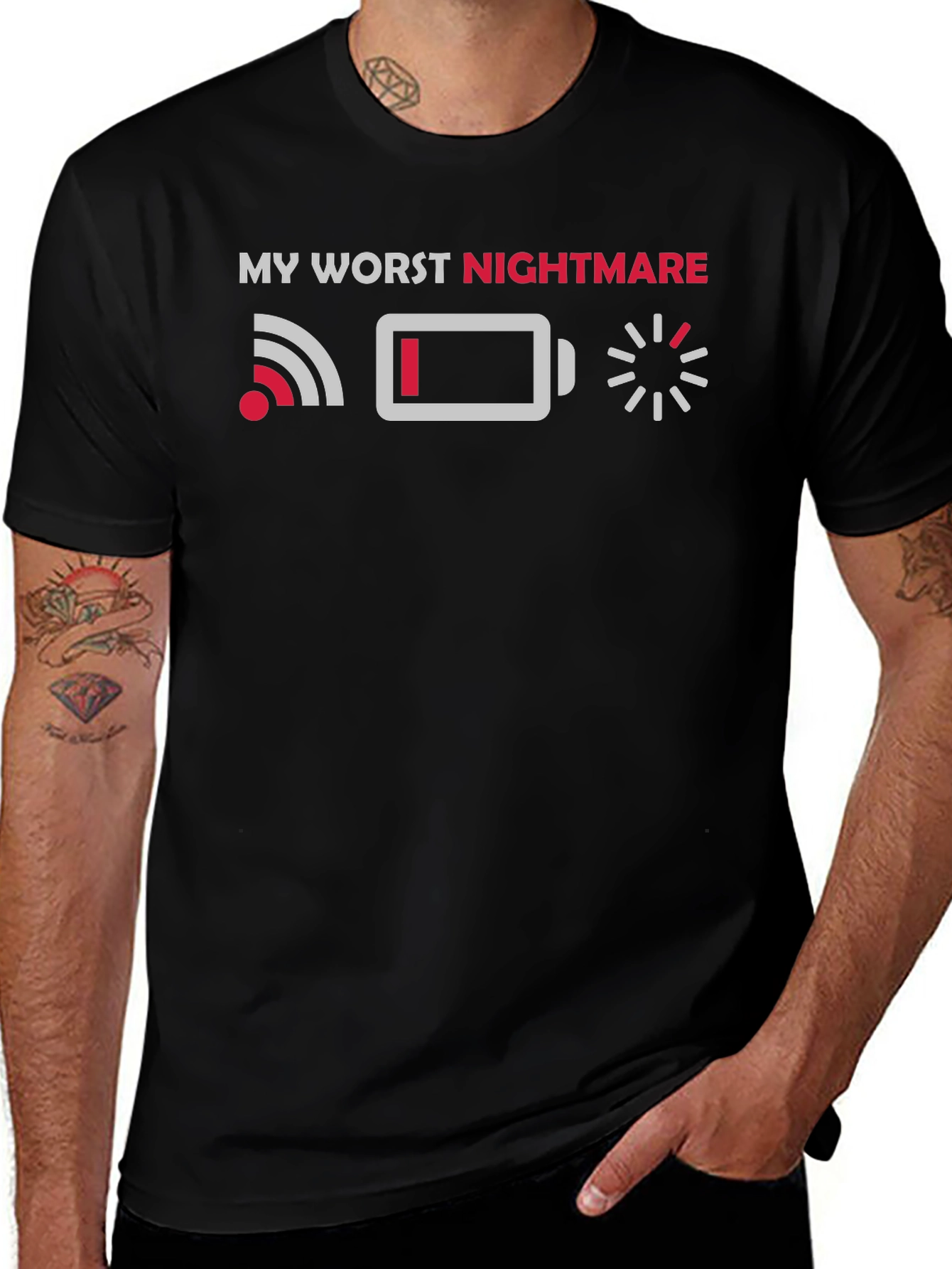 Camiseta Mi Peor Pesadilla: WiFi Batería Carga