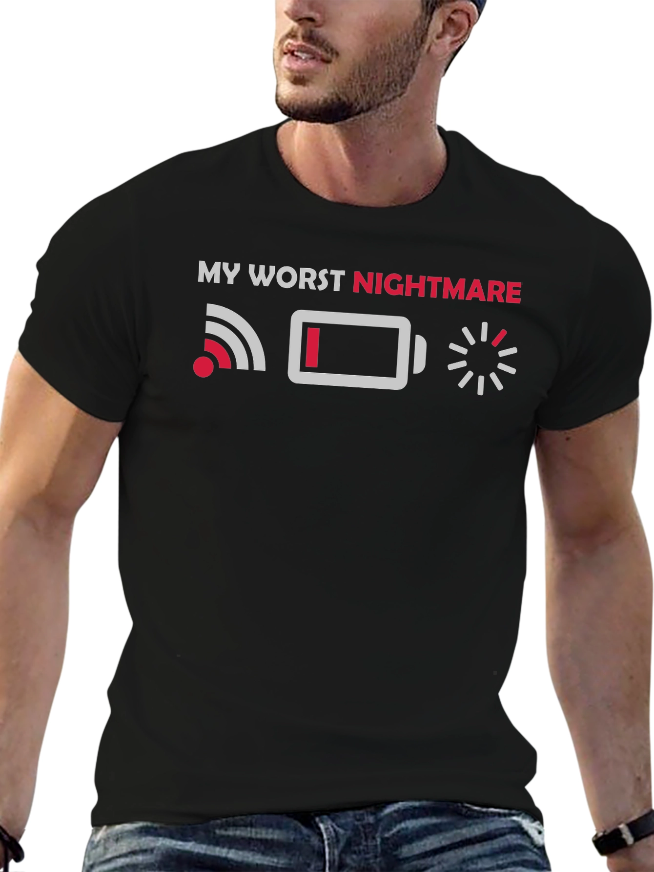Camiseta Mi Peor Pesadilla: WiFi Batería Carga