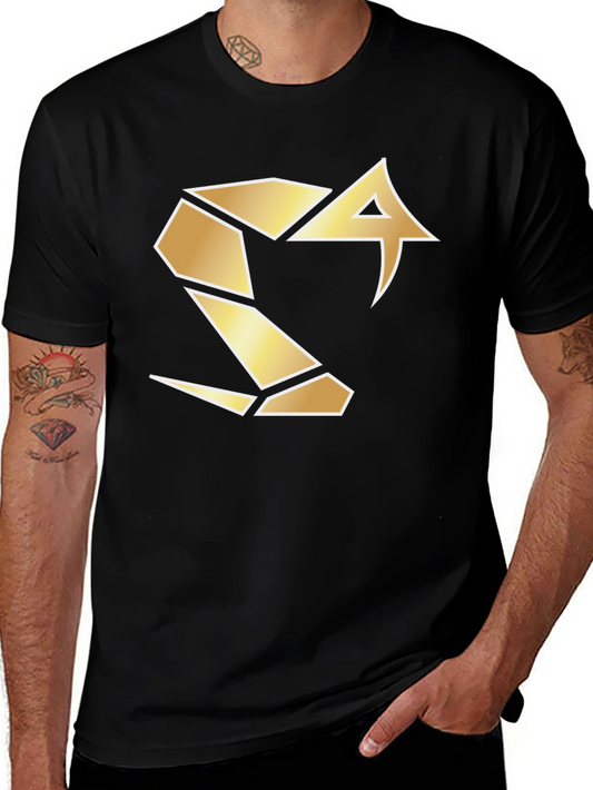 Camiseta Negra con Logo Serpiente Dorada