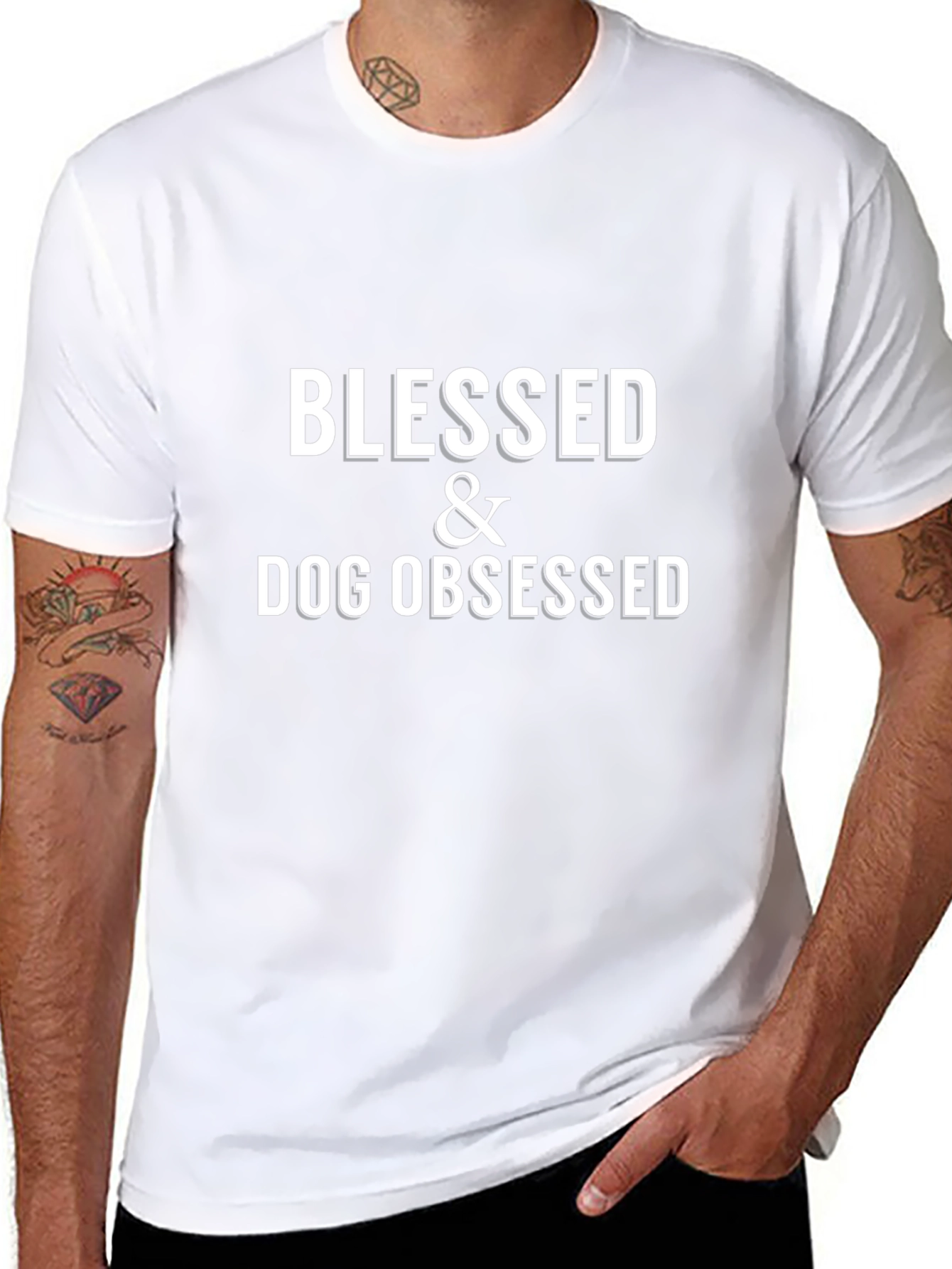 Camiseta Negra Blessed & Dog Obsessed