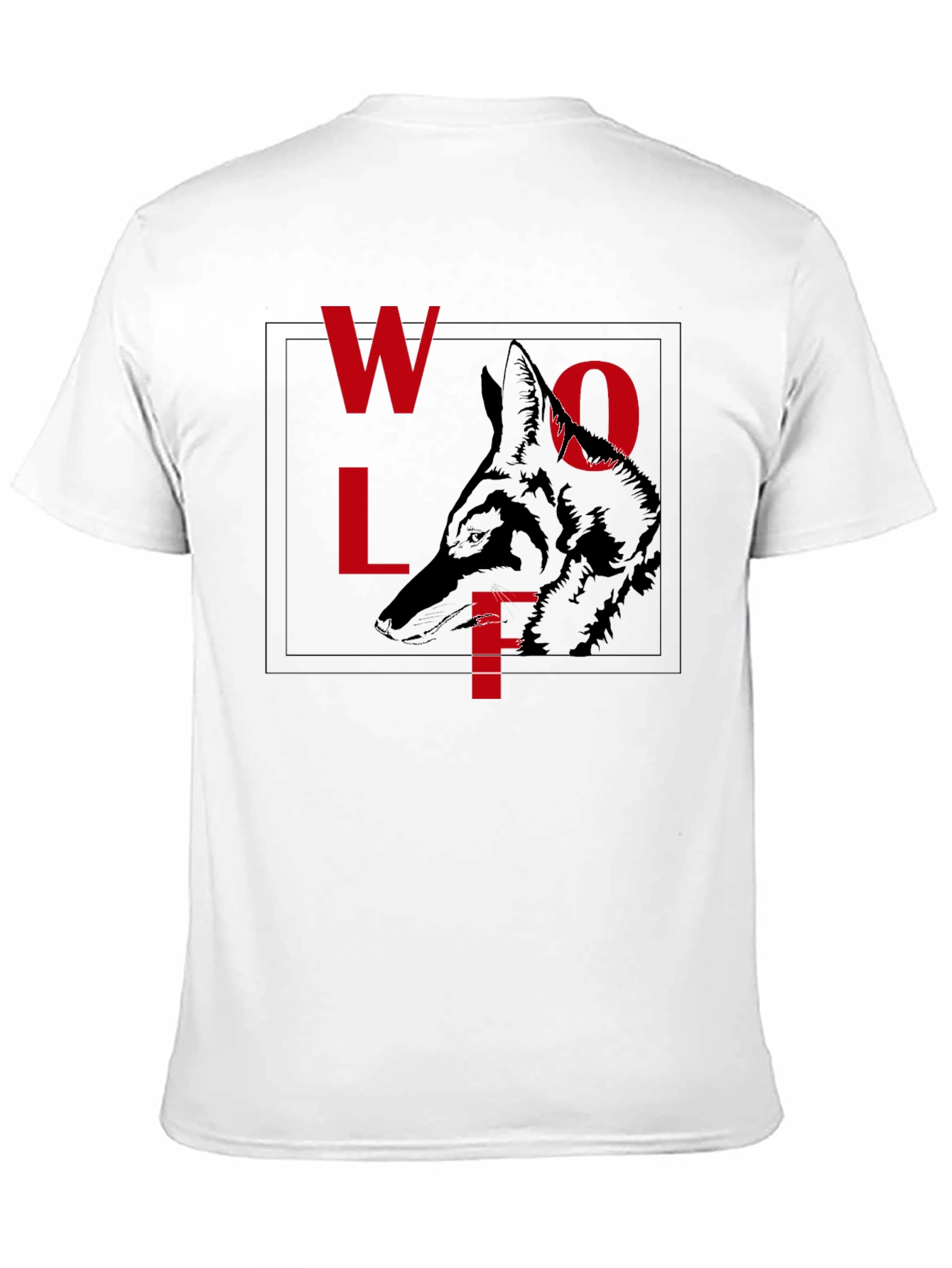 Camiseta Negra Estampado Lobo - Diseño Único