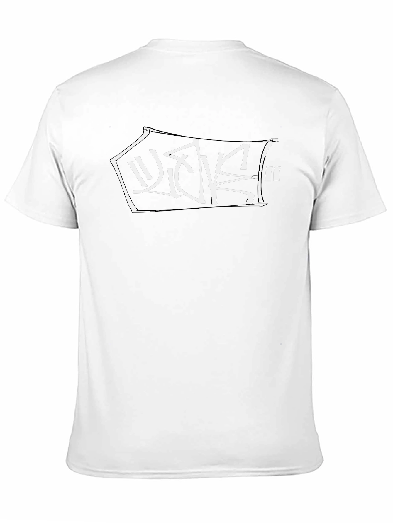 Camiseta Negra con Diseño Gráfico Urbano Blanco