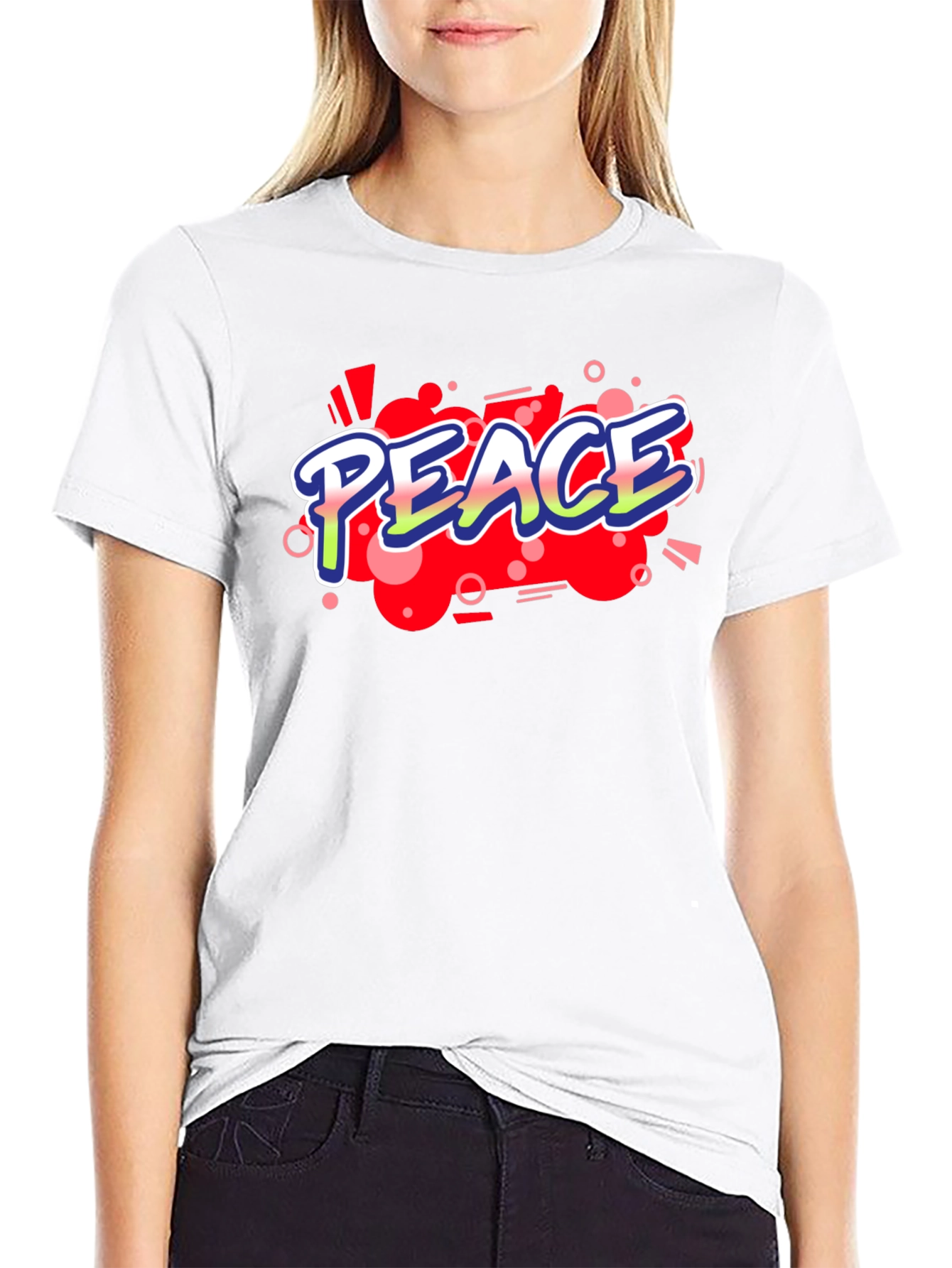 Camiseta Negra con Diseño Peace