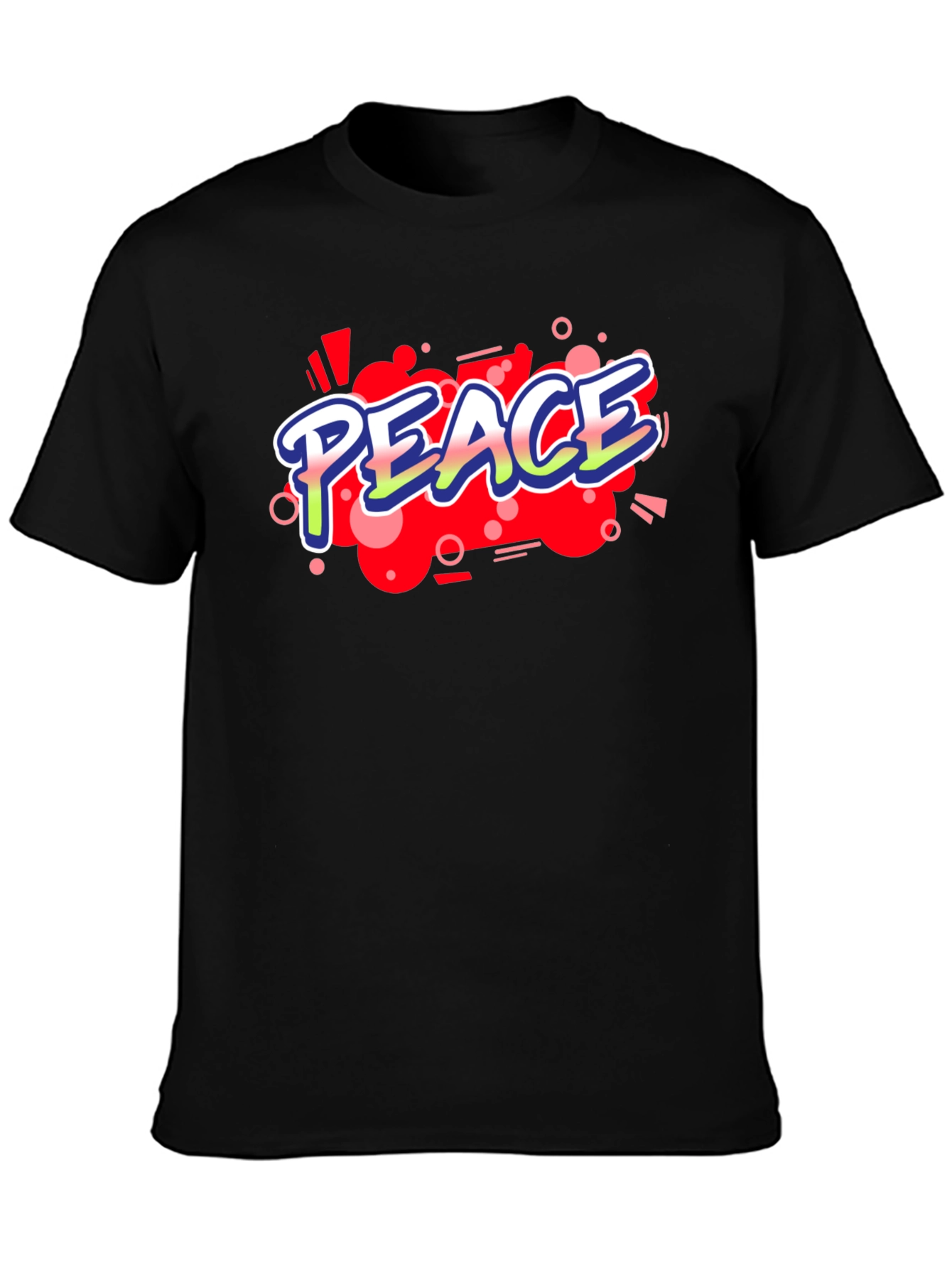 Camiseta Negra con Diseño Peace