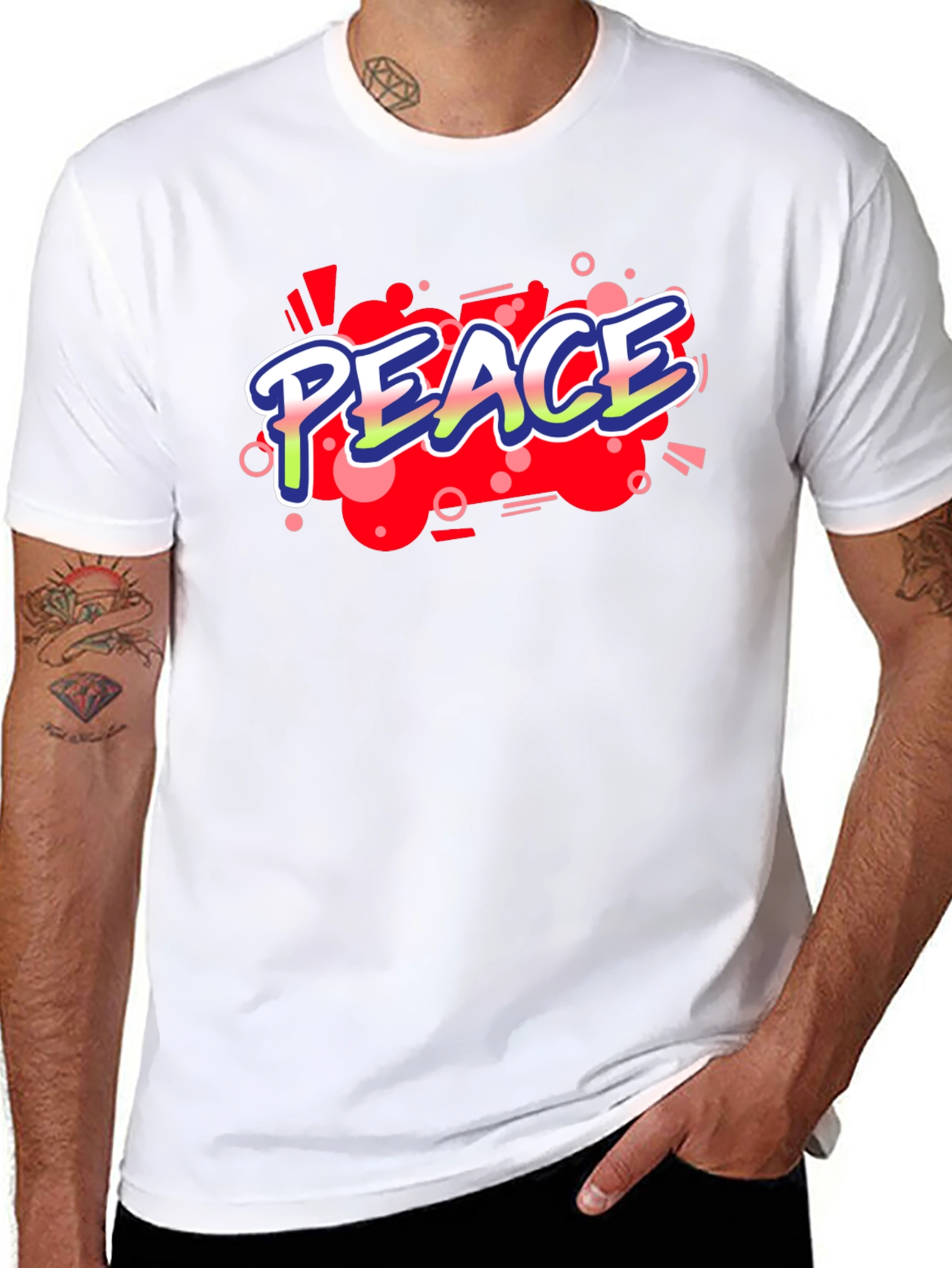 Camiseta Negra con Diseño Peace