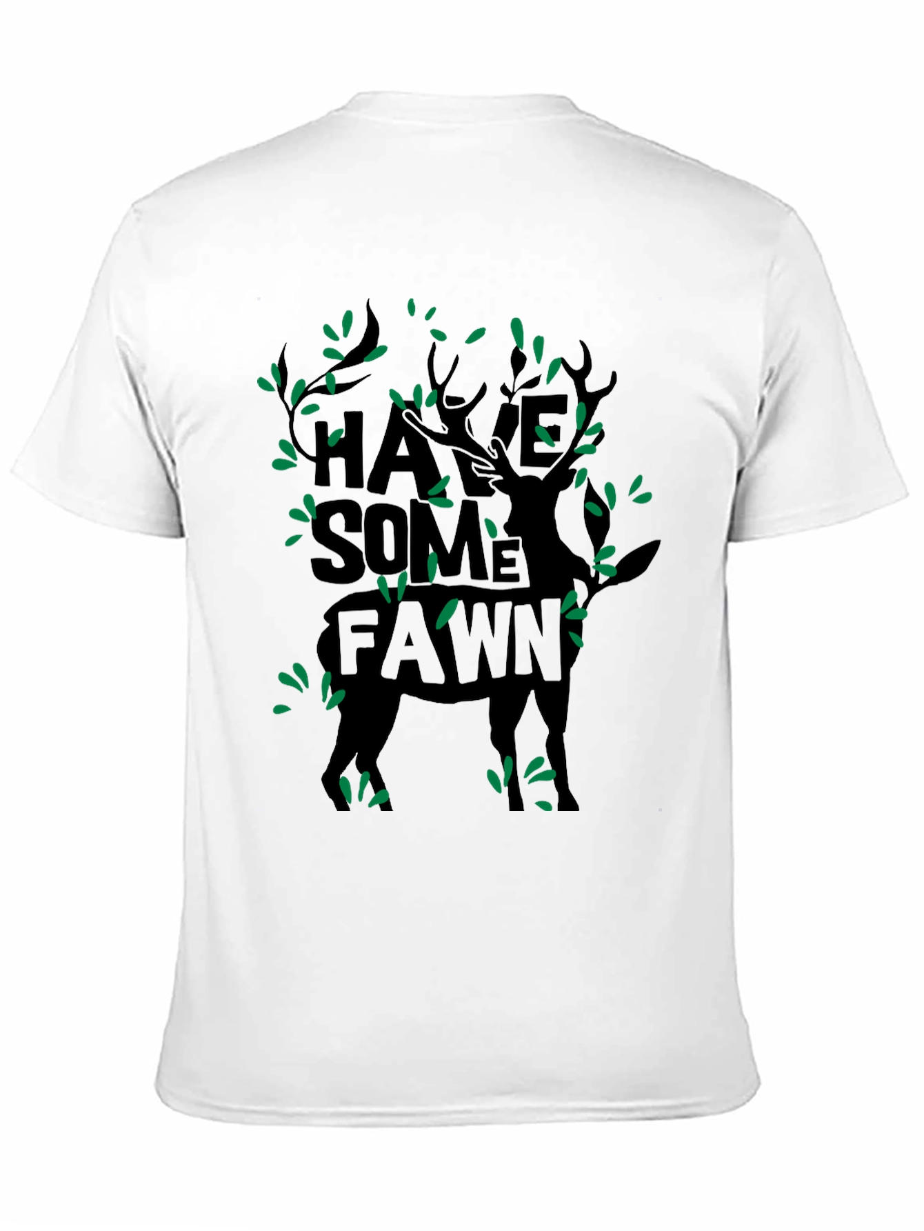 Camiseta Negra Hombre Diseño Ciervo Divertido