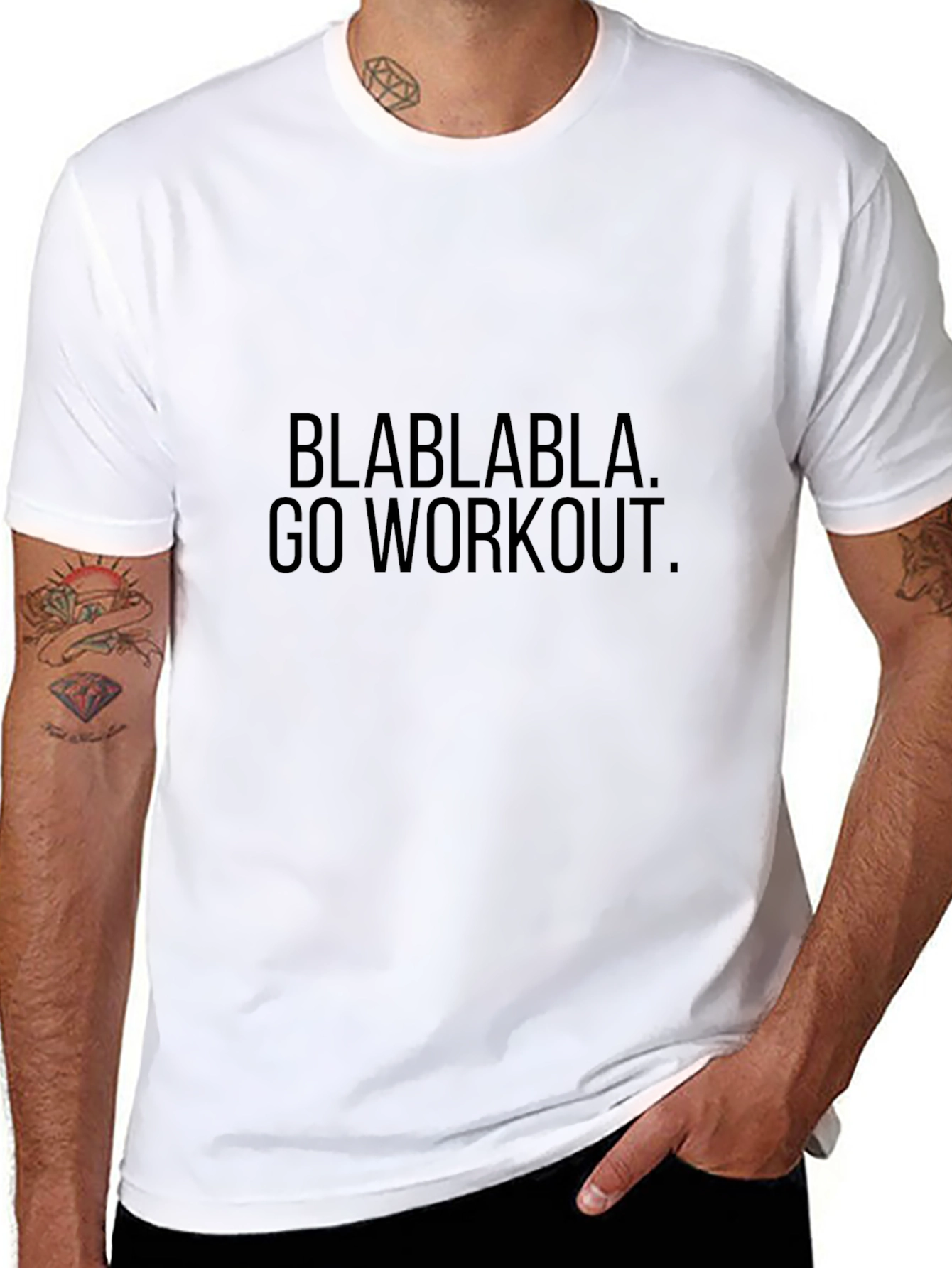 Camiseta Negra Hombre con Texto Motivacional Fitness