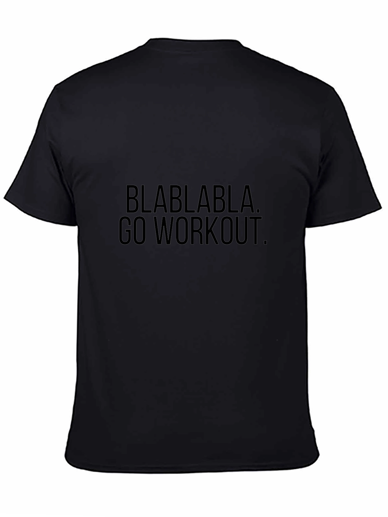 Camiseta Negra Hombre con Texto Motivacional Fitness