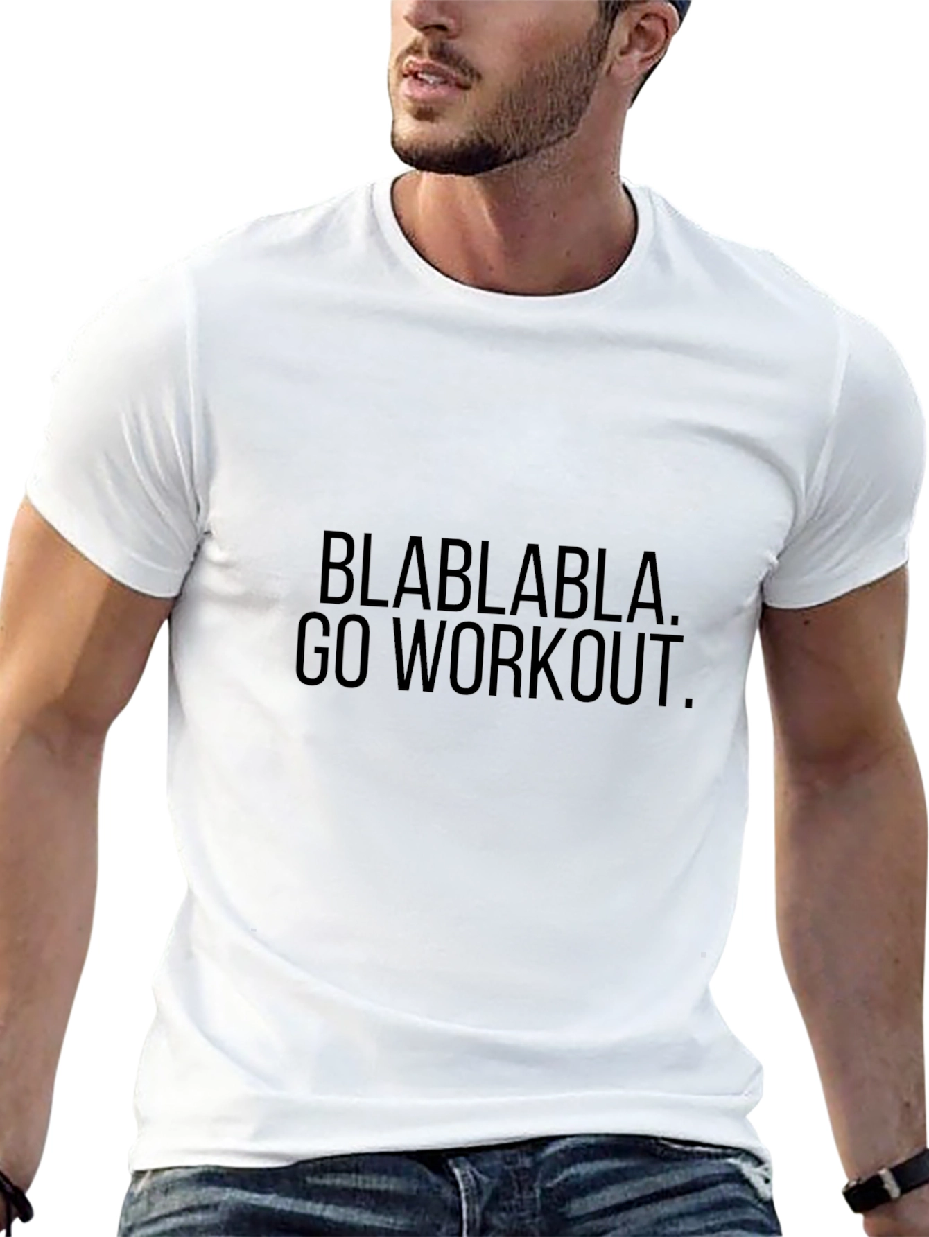 Camiseta Negra Hombre con Texto Motivacional Fitness