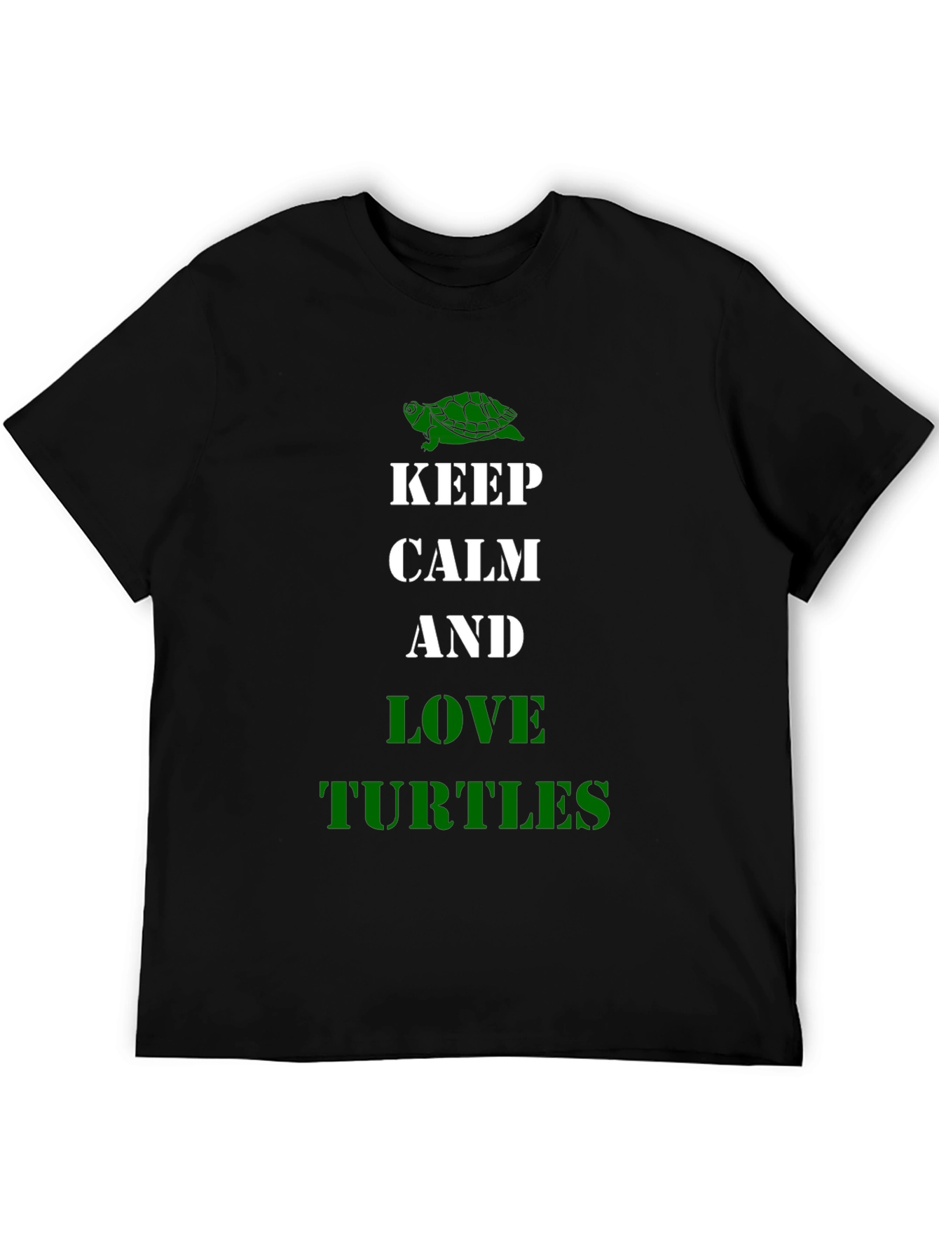 Camiseta Negra Keep Calm and Love Turtles