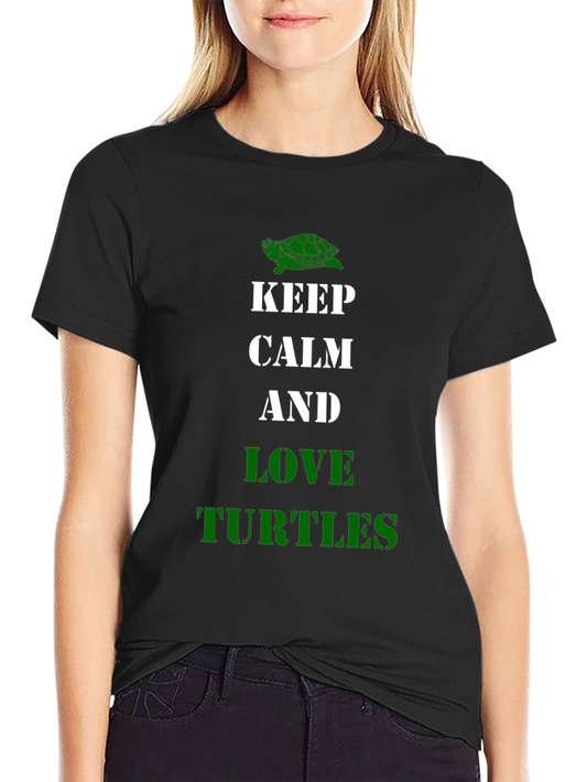 Camiseta Negra Keep Calm and Love Turtles