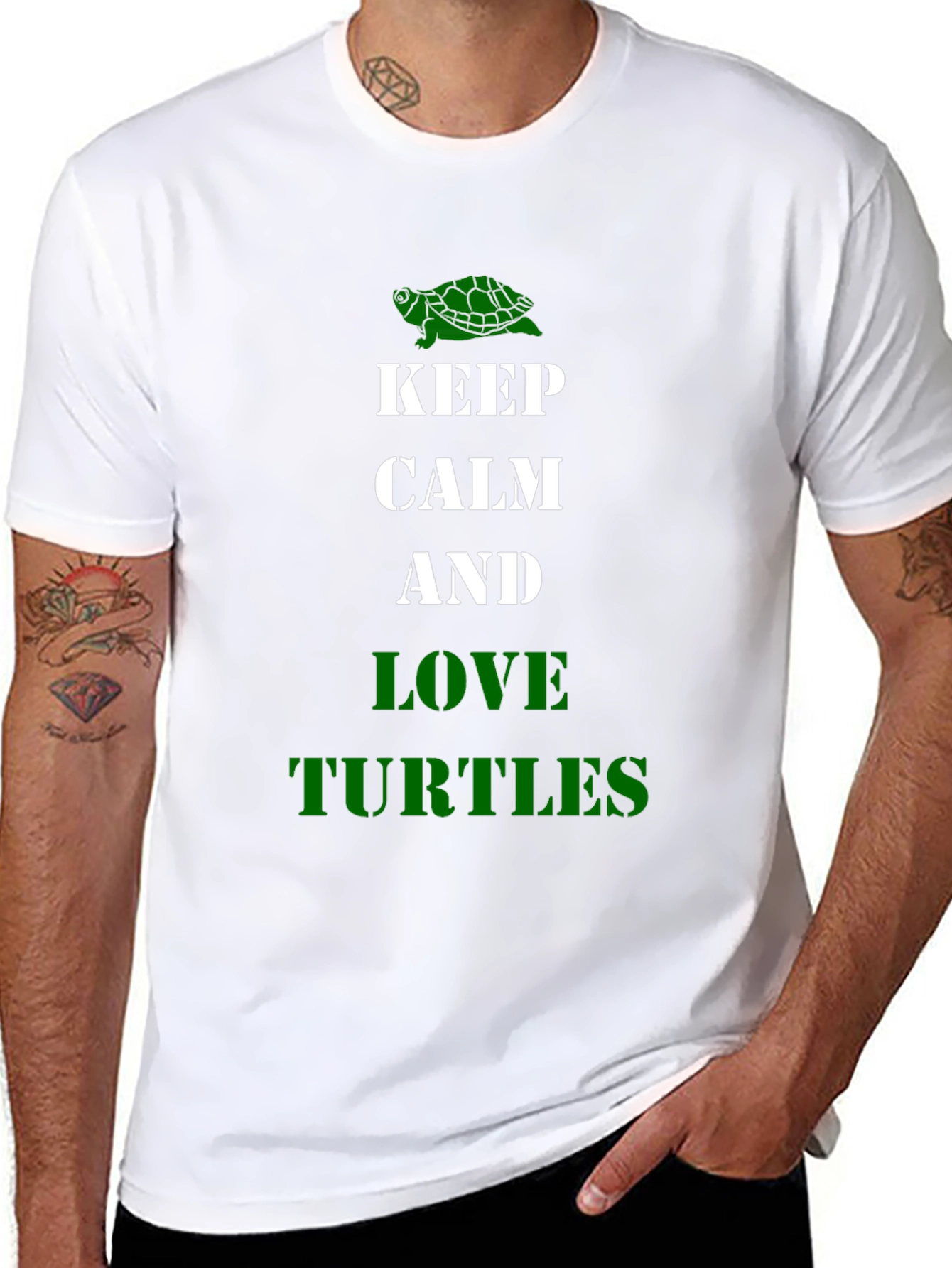 Camiseta Negra Keep Calm and Love Turtles
