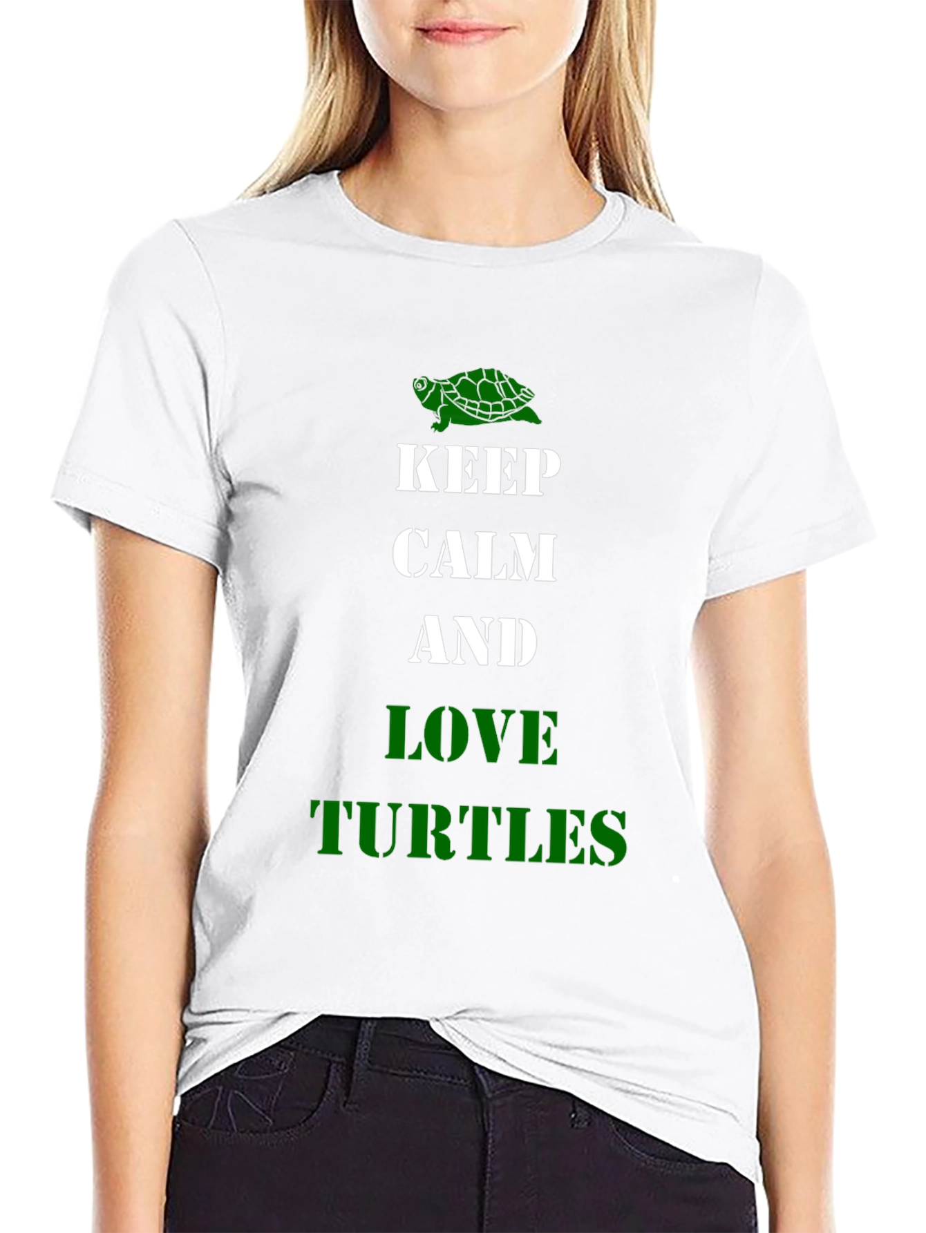 Camiseta Negra Keep Calm and Love Turtles