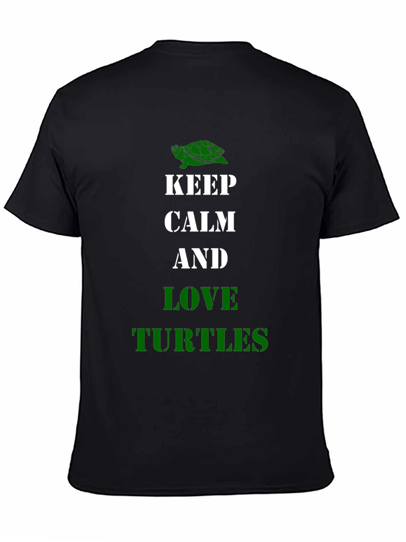 Camiseta Negra Keep Calm and Love Turtles