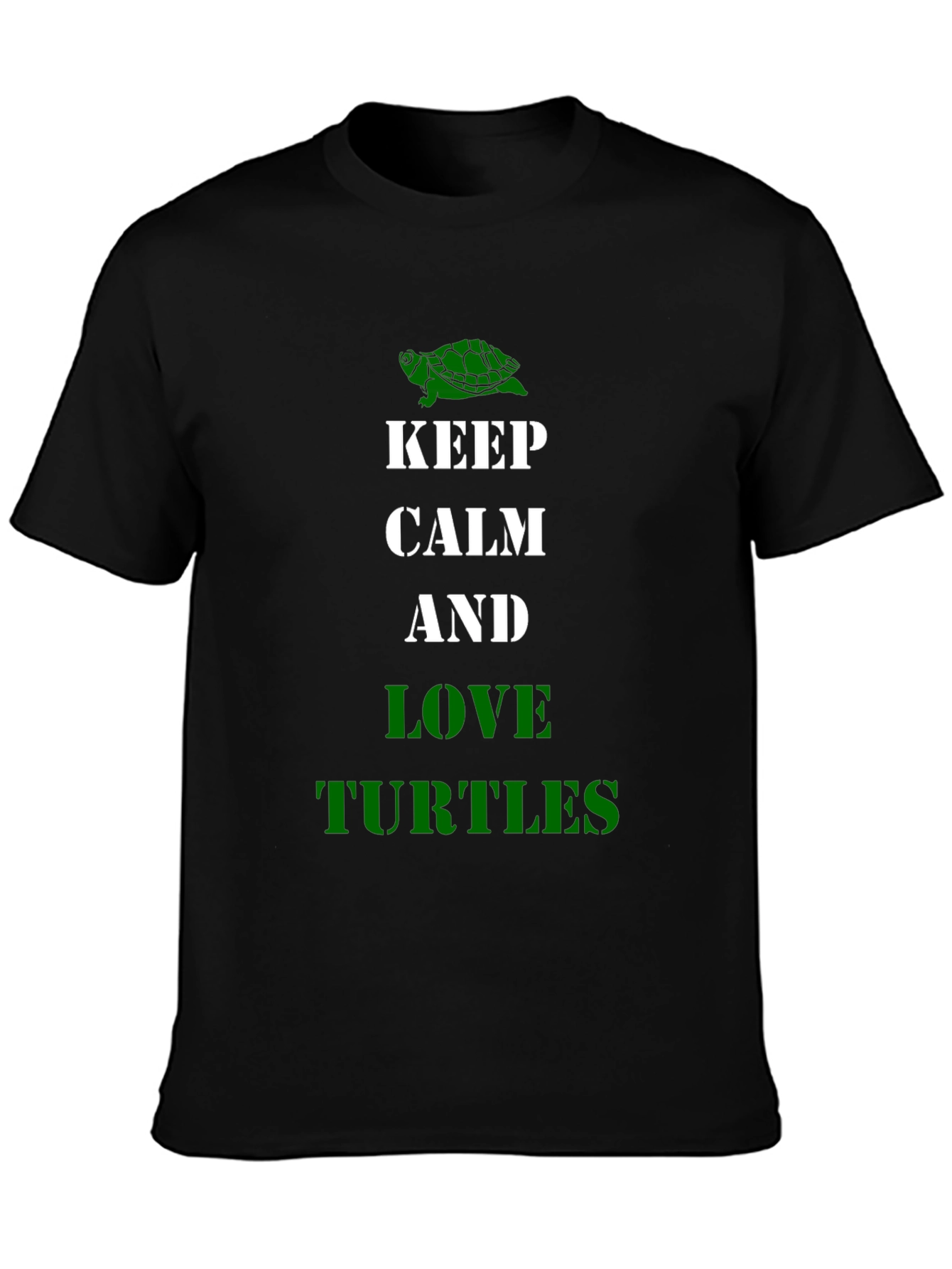 Camiseta Negra Keep Calm and Love Turtles