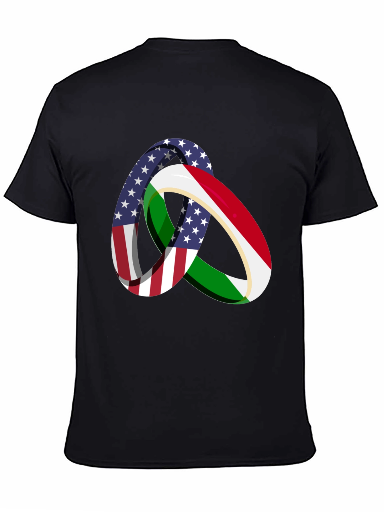 Camiseta Hombre Diseño Bandera USA Italia