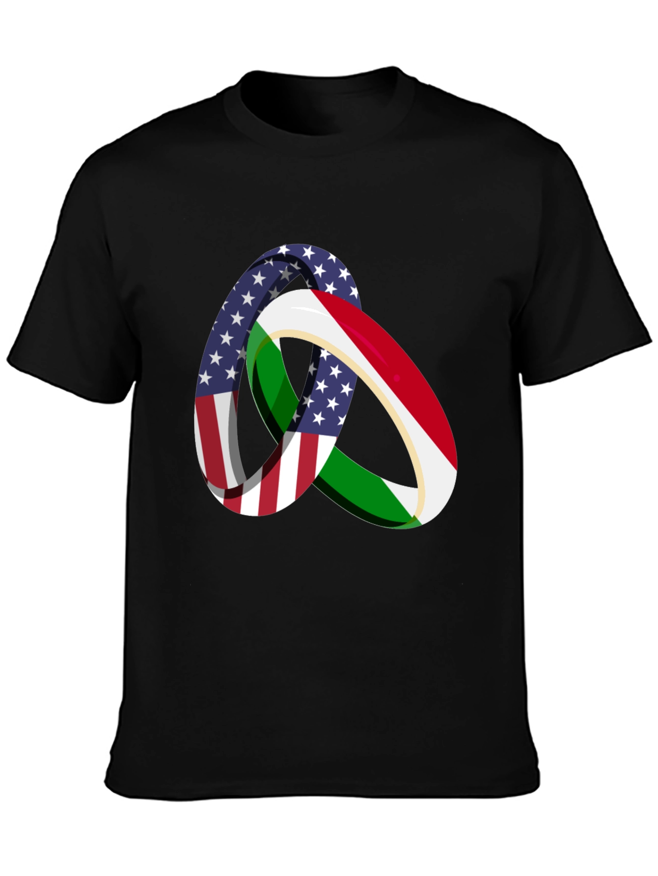 Camiseta Hombre Diseño Bandera USA Italia