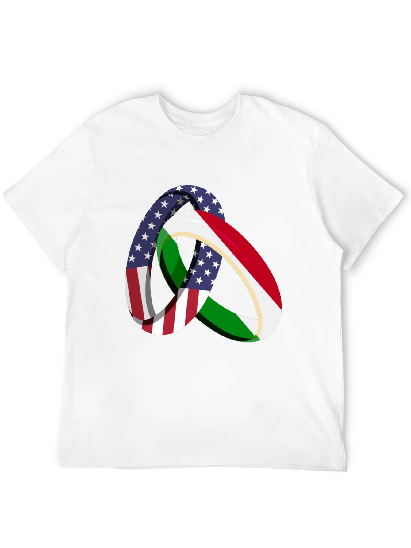 Camiseta Hombre Diseño Bandera USA Italia