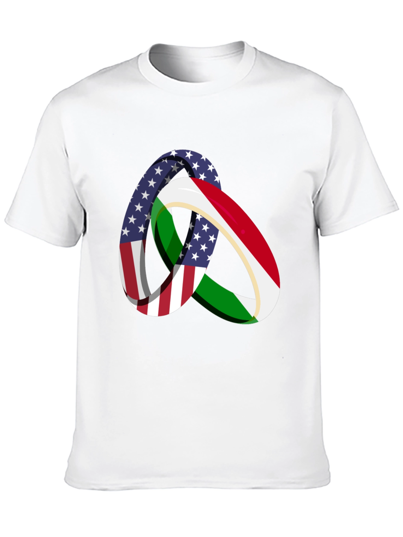 Camiseta Hombre Diseño Bandera USA Italia