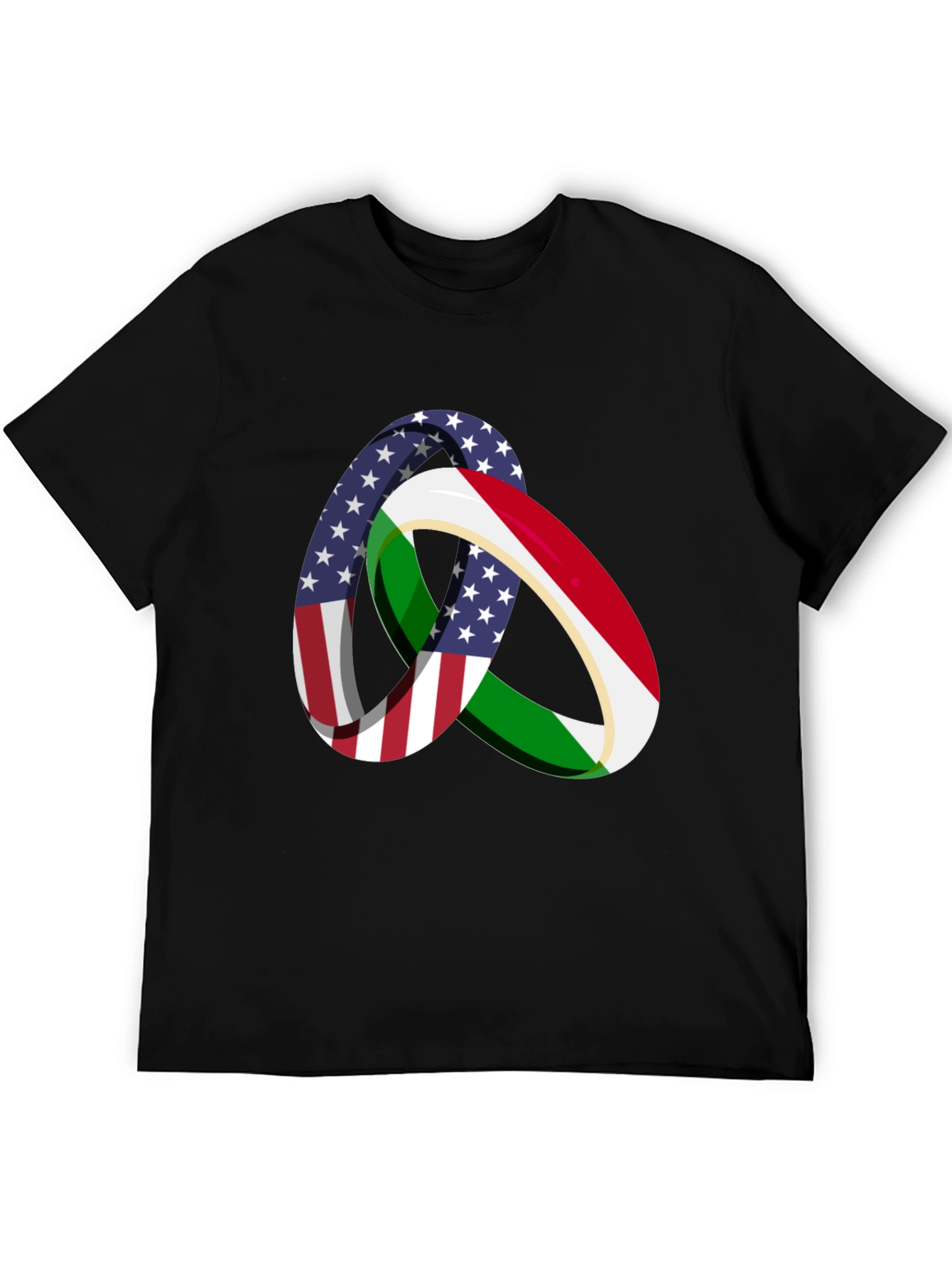 Camiseta Hombre Diseño Bandera USA Italia
