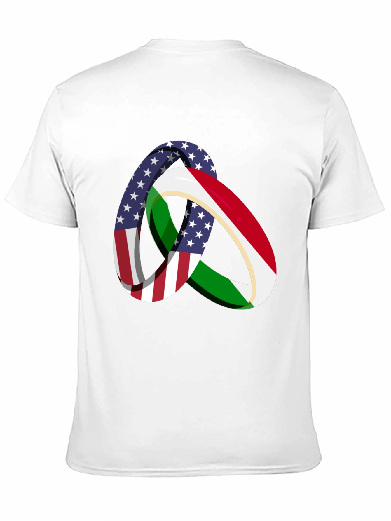Camiseta Hombre Diseño Bandera USA Italia