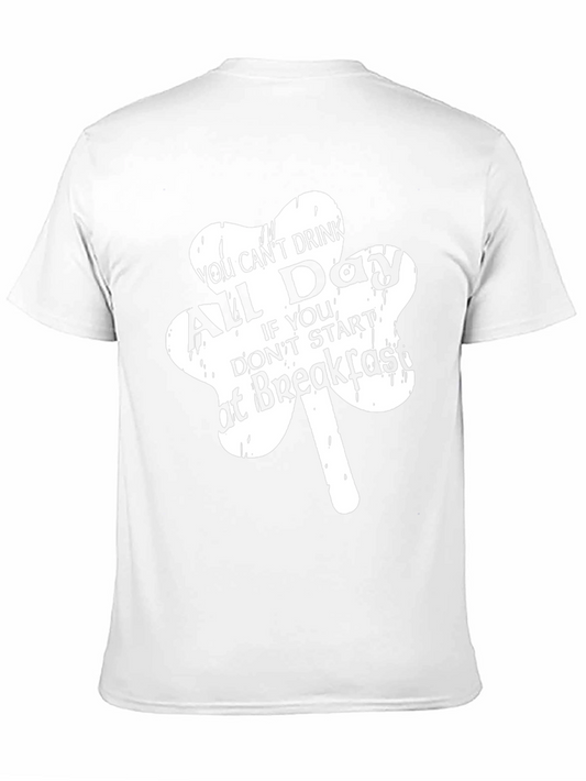 Camiseta Negra con Diseño de Trébol para Fiesta