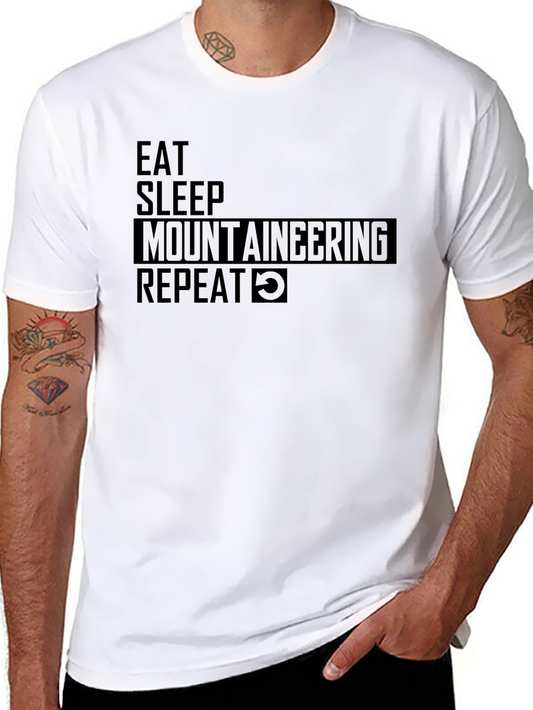 Camiseta Negra: Come Duerme Montañismo Repetir