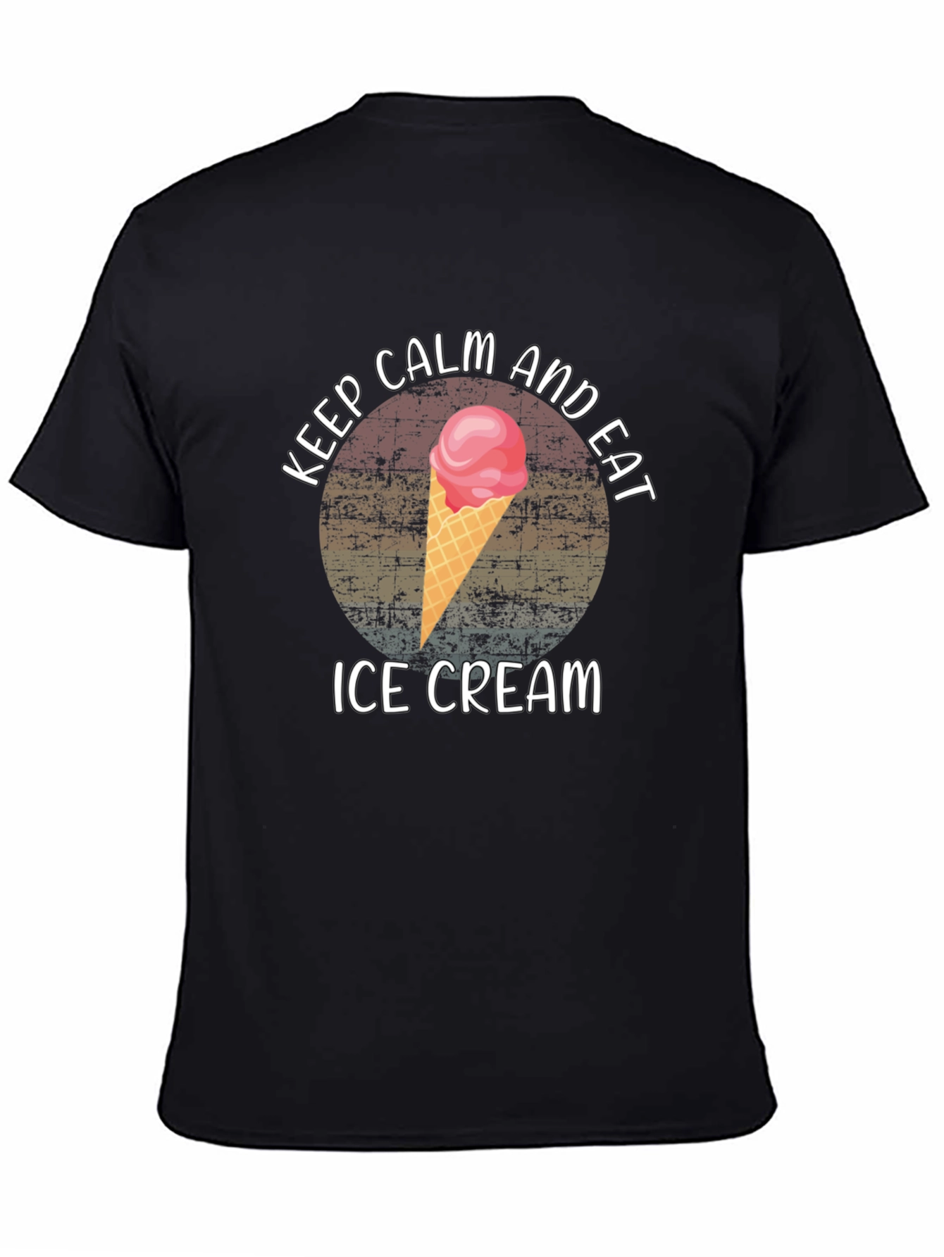 Camiseta Negra Keep Calm and Eat Ice Cream