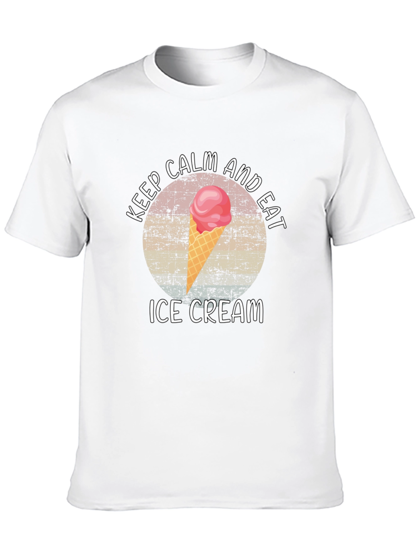 Camiseta Negra Keep Calm and Eat Ice Cream