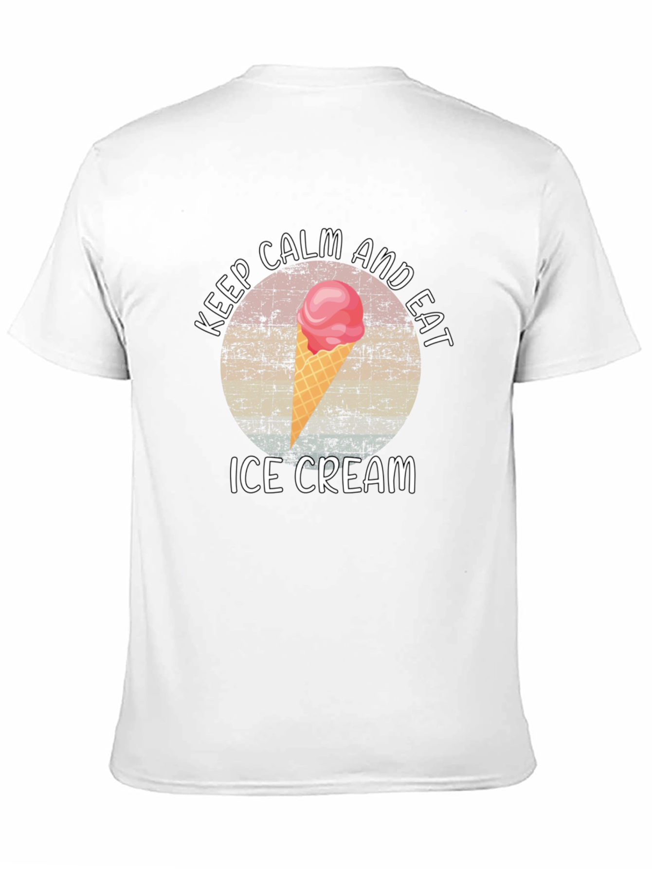 Camiseta Negra Keep Calm and Eat Ice Cream
