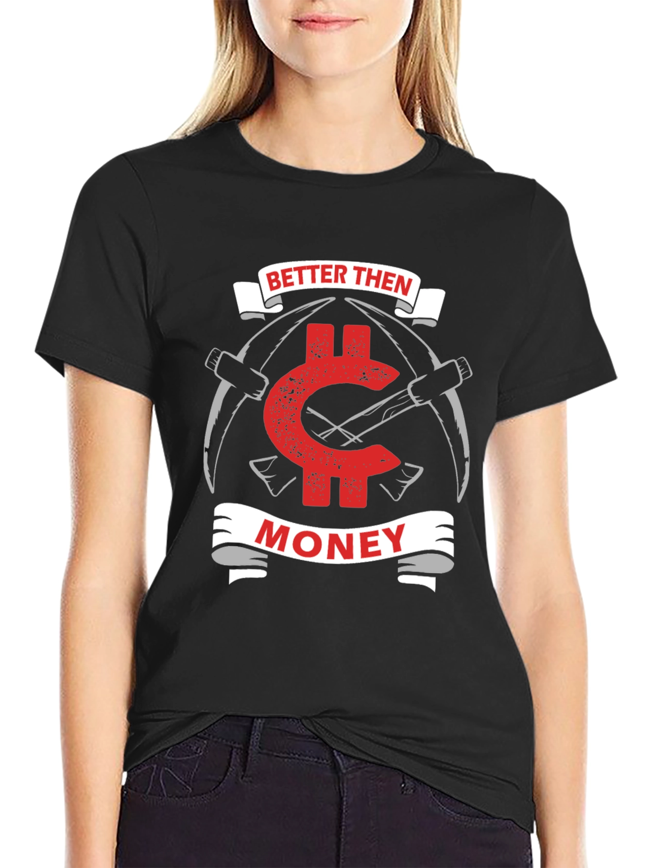 Camiseta Negra Mejor Que El Dinero Minería Cripto