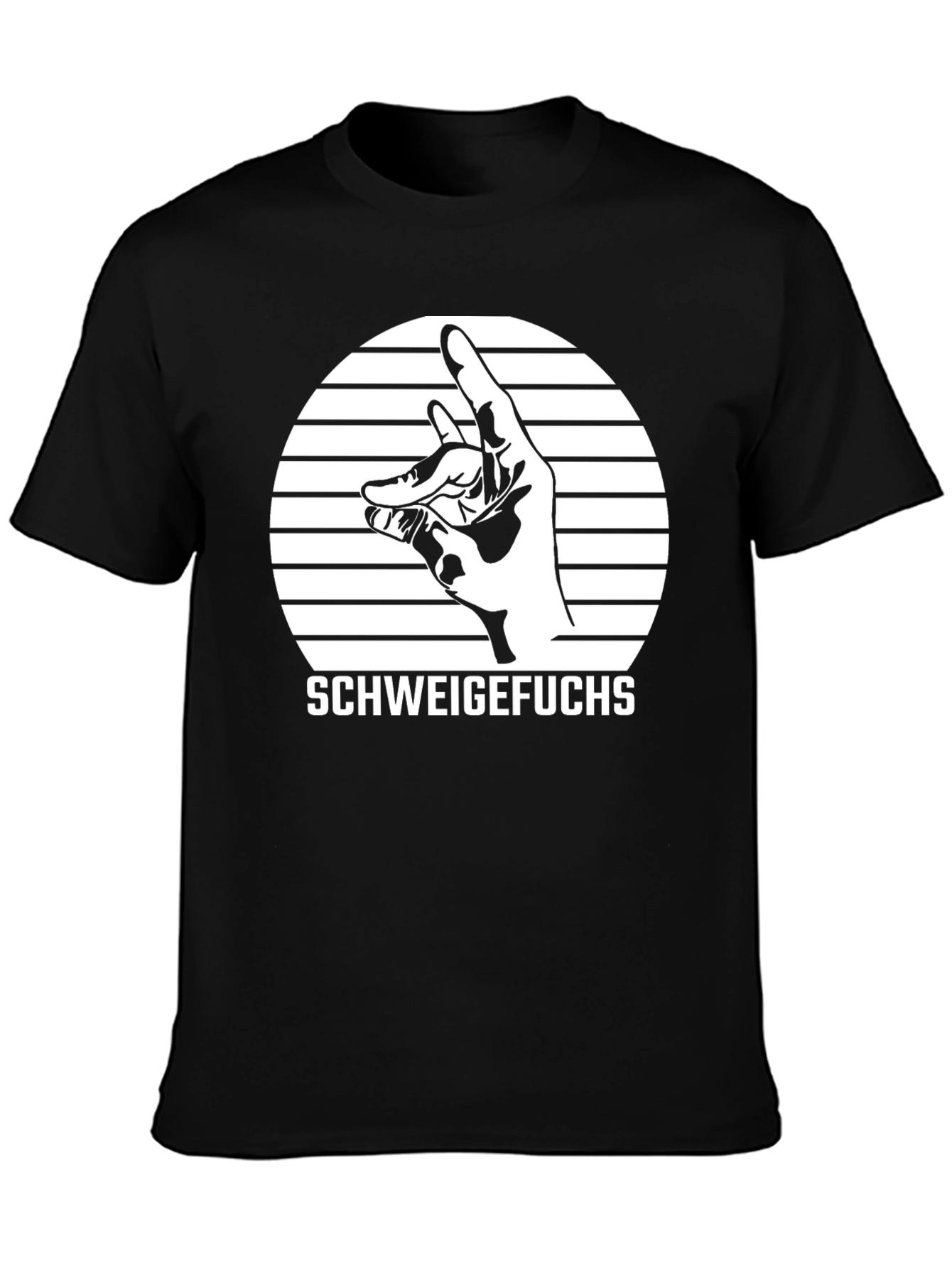 Camiseta Negra Schweigefuchs Diseño Gráfico