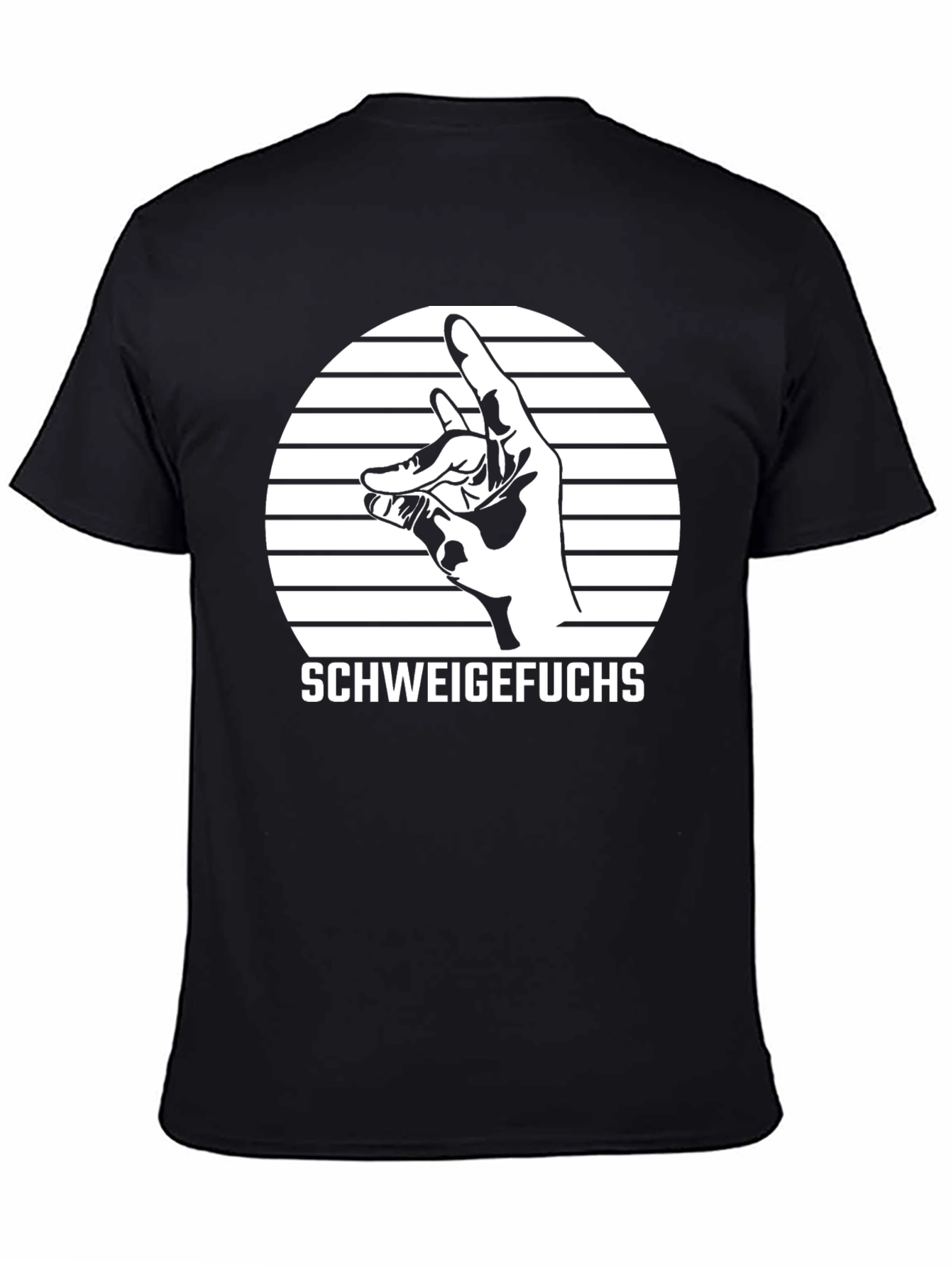 Camiseta Negra Schweigefuchs Diseño Gráfico