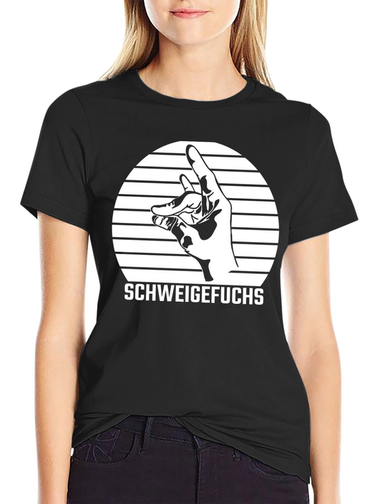 Camiseta Negra Schweigefuchs Diseño Gráfico