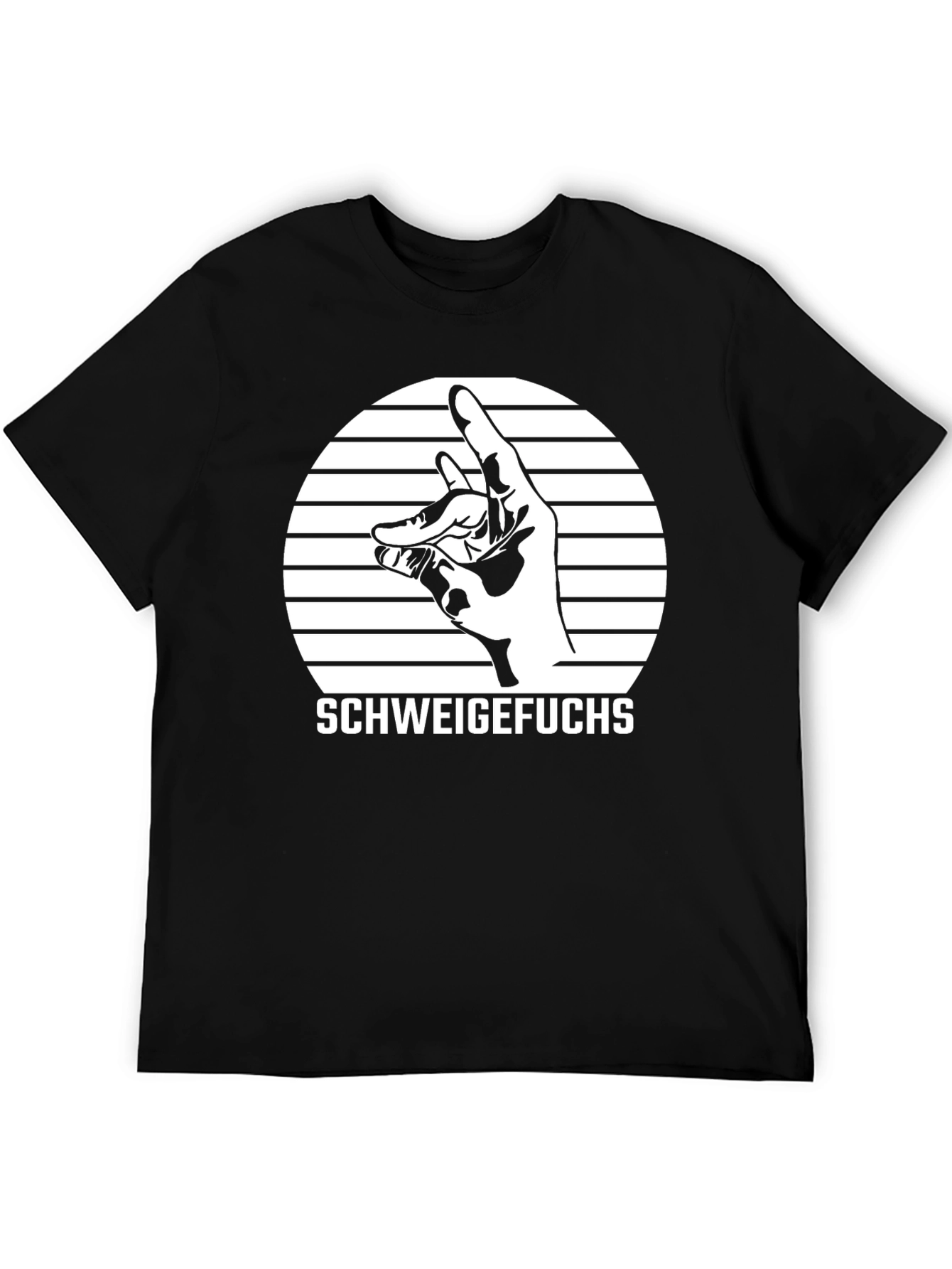 Camiseta Negra Schweigefuchs Diseño Gráfico