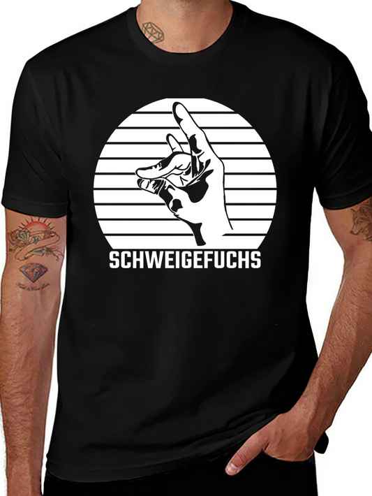 Camiseta Negra Schweigefuchs Diseño Gráfico