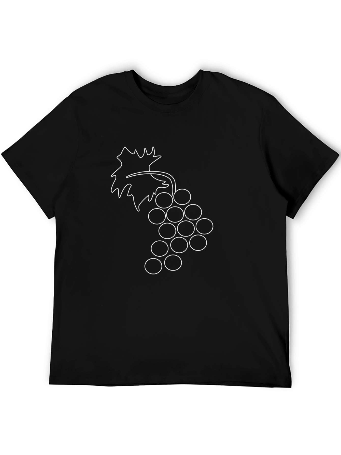Camiseta Negra con Diseño de Uvas