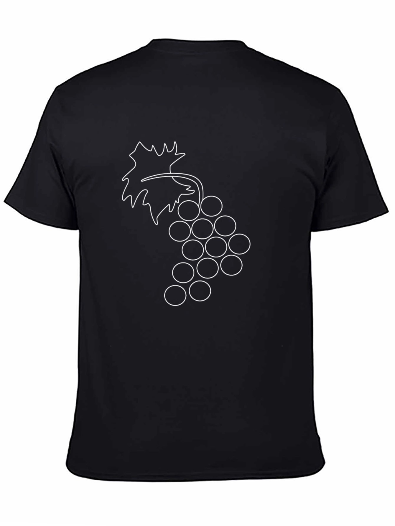 Camiseta Negra con Diseño de Uvas
